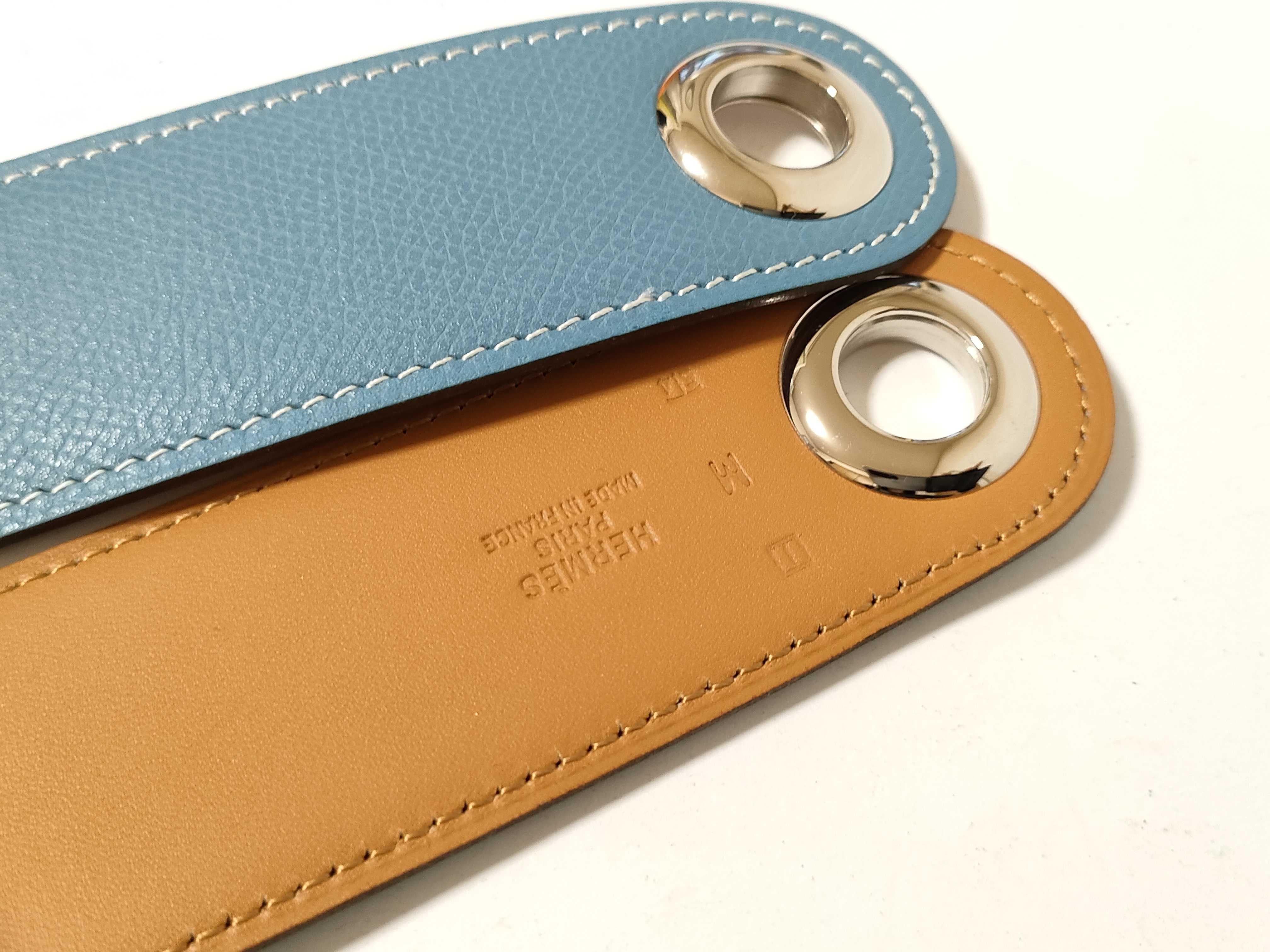 scarf belt, blue with silver hardware, unused. — view 3