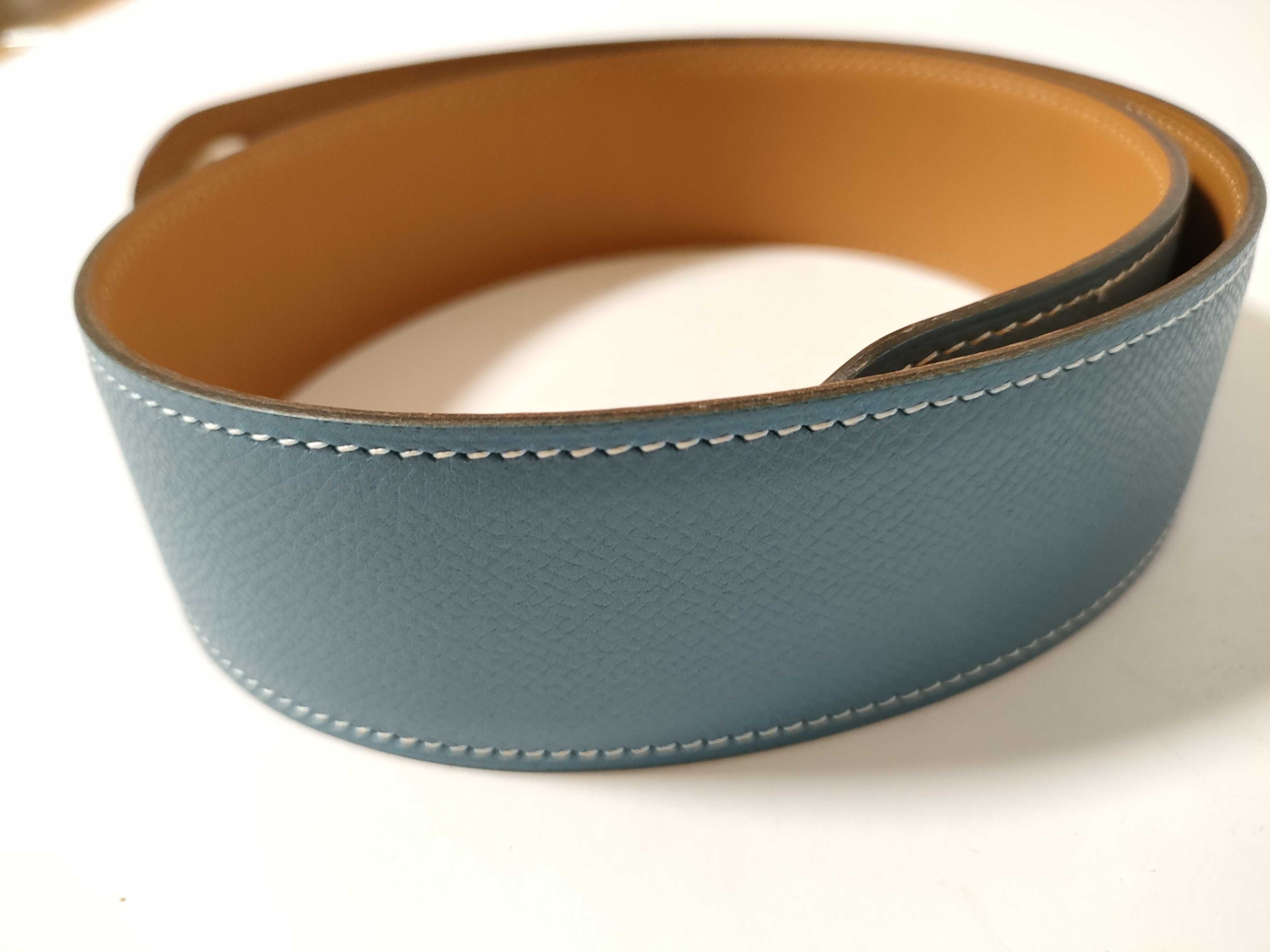 scarf belt, blue with silver hardware, unused. — view 7
