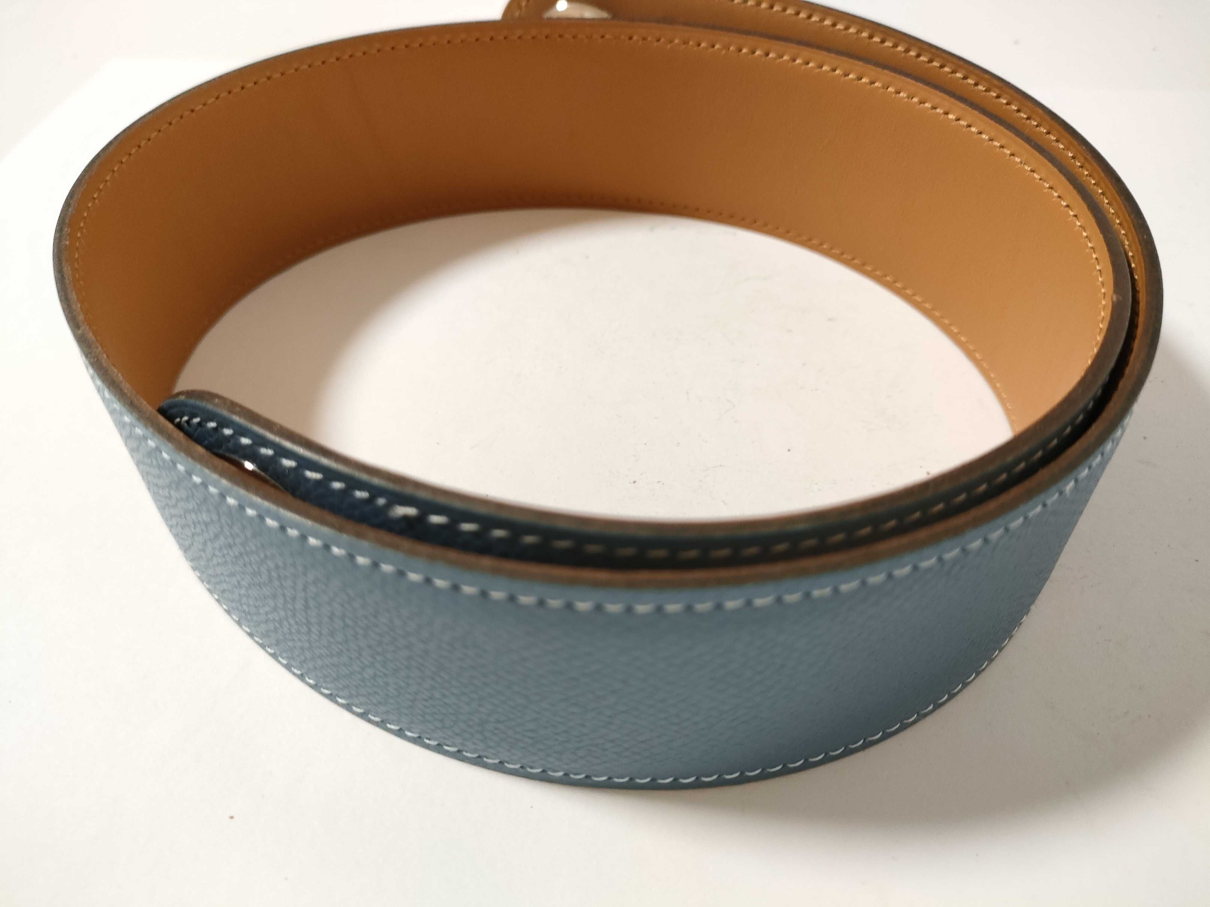 scarf belt, blue with silver hardware, unused. — view 8