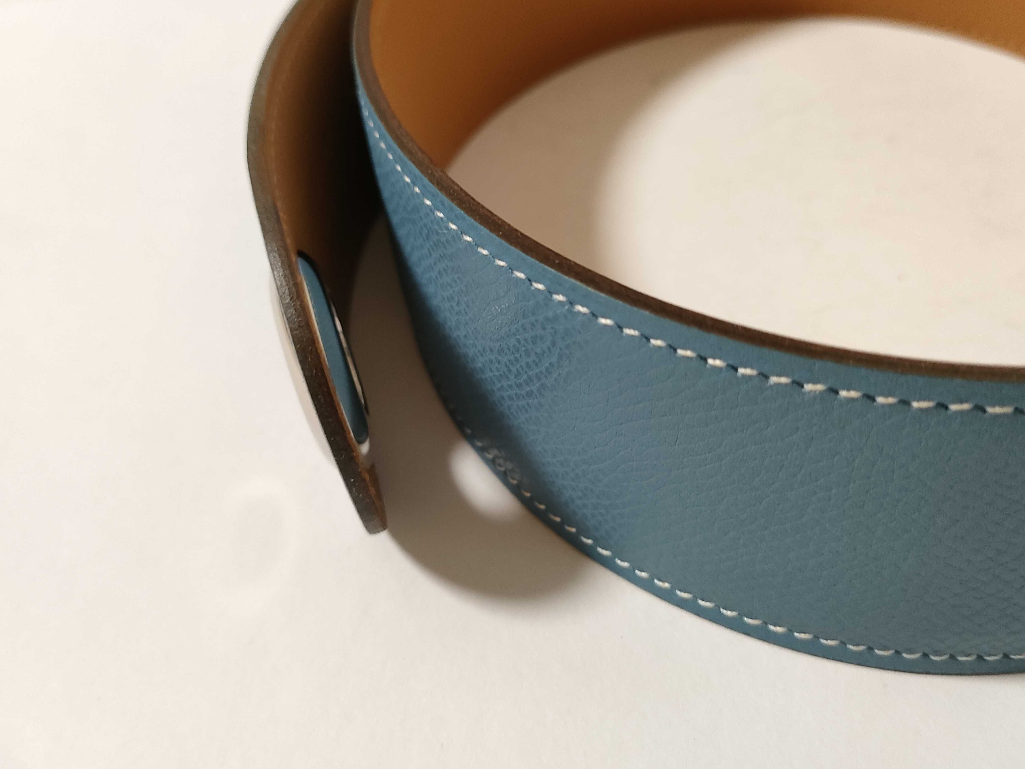 scarf belt, blue with silver hardware, unused. — view 9