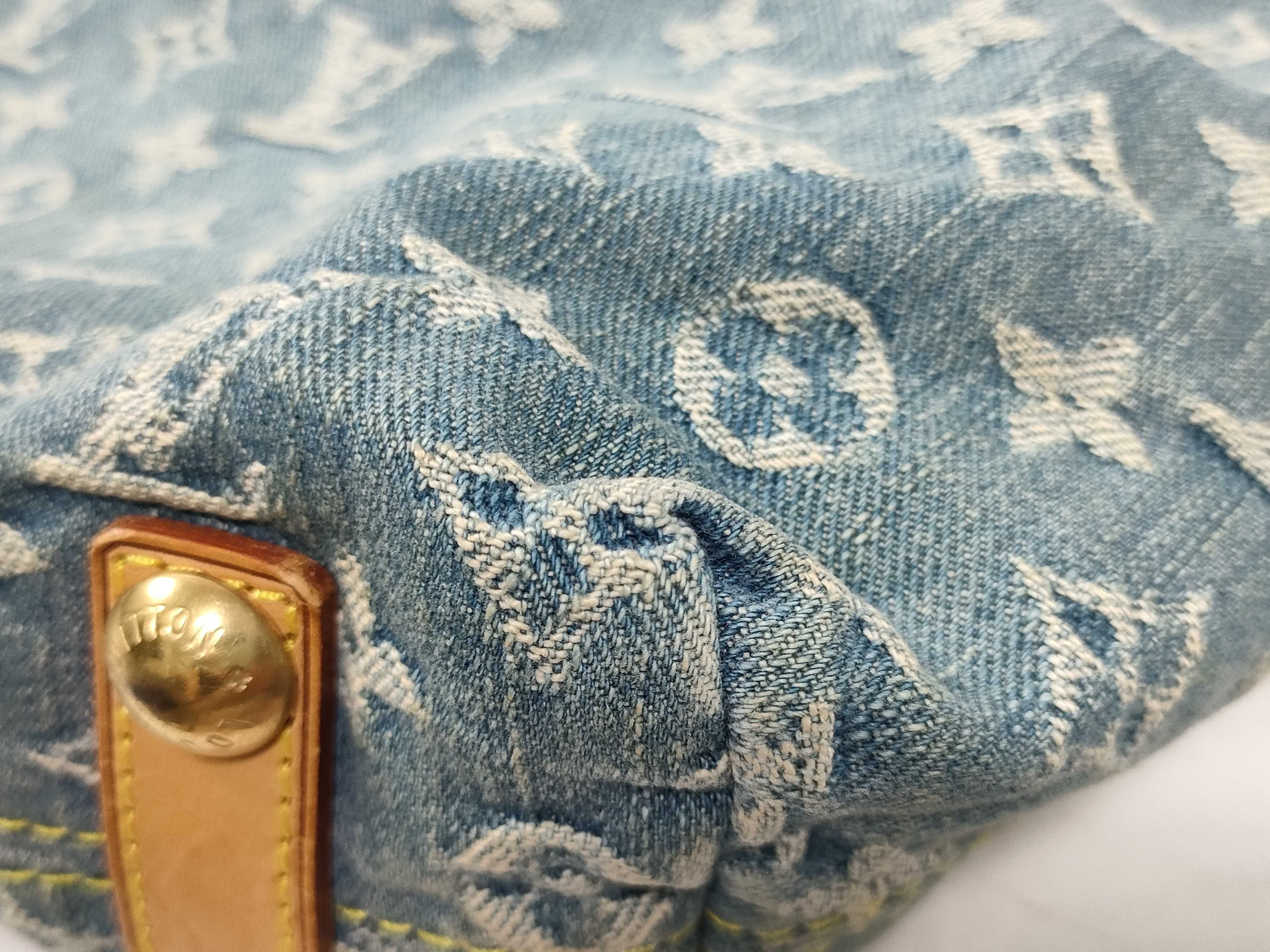Monogram Denim Baggy Monogram Denim Shoulder Bag — view 4