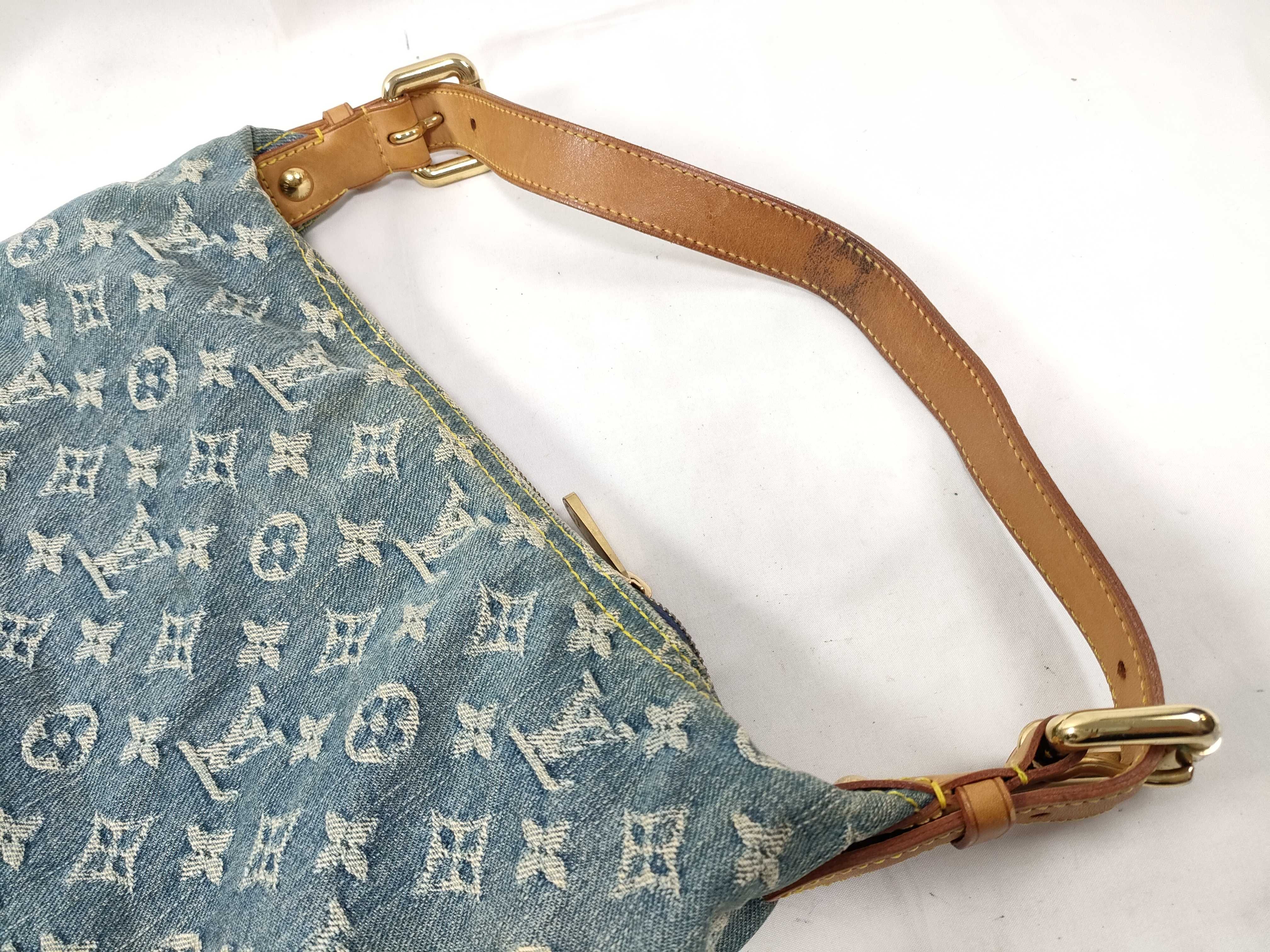 Monogram Denim Baggy Monogram Denim Shoulder Bag — view 5