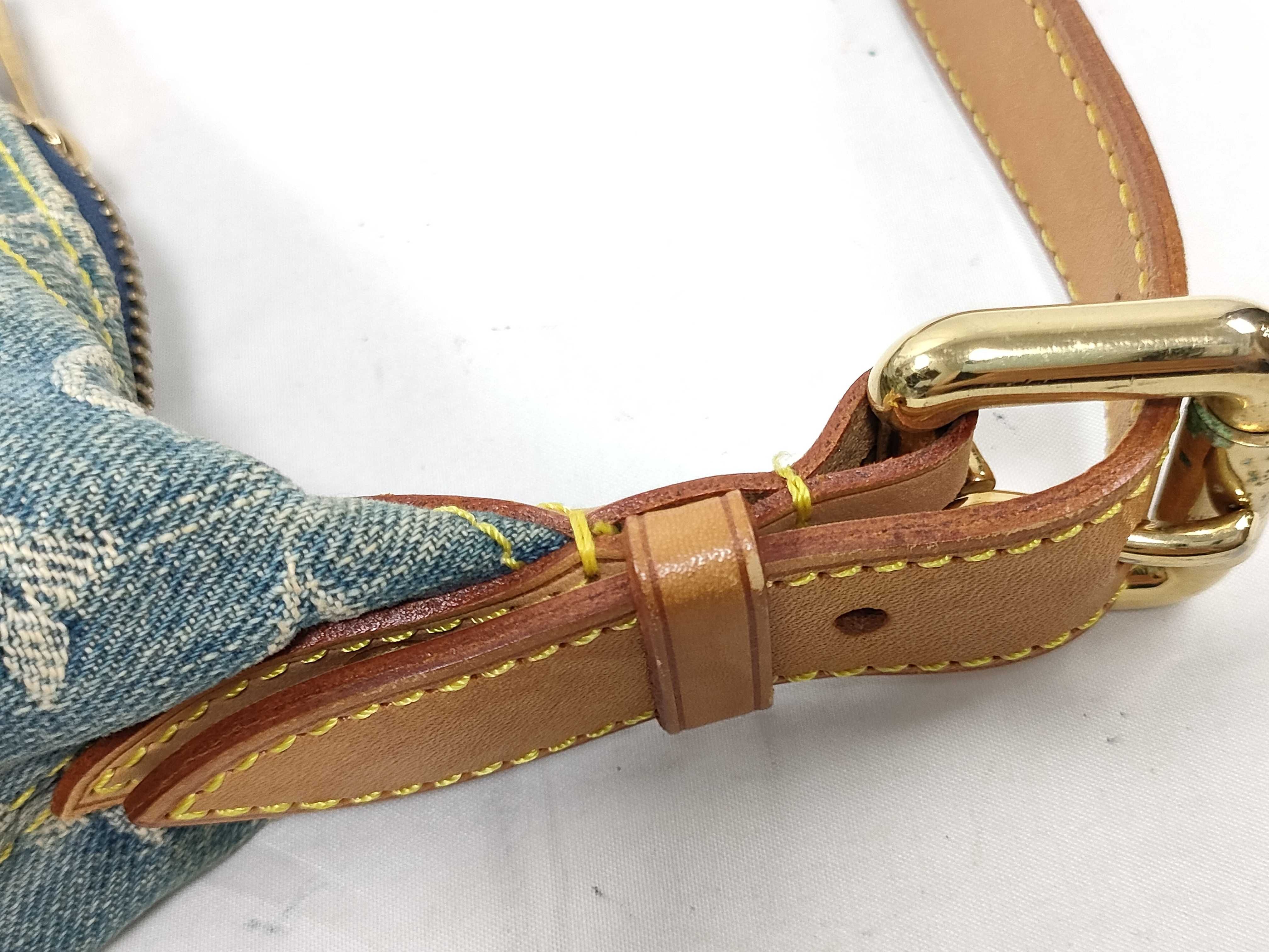 Monogram Denim Baggy Monogram Denim Shoulder Bag — view 7