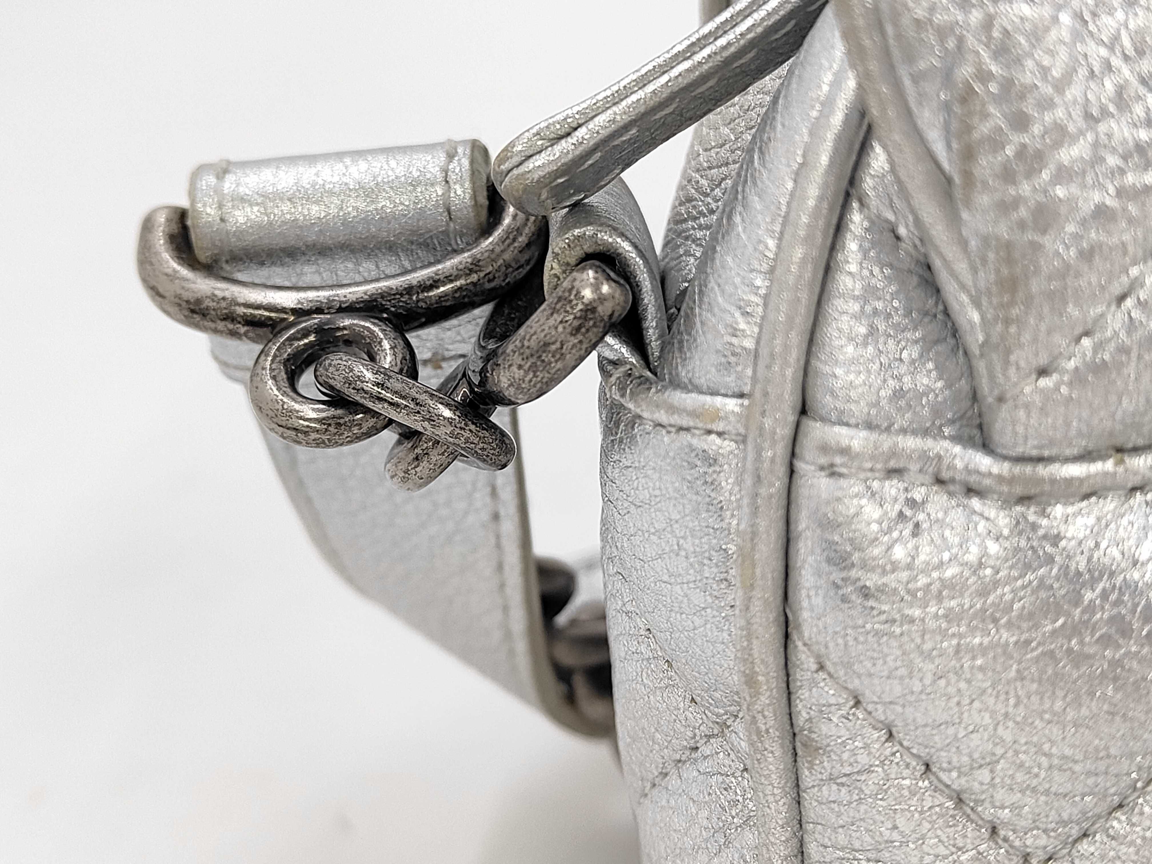 Matelassé Silver Coco Chain Shoulder Bag — view 3
