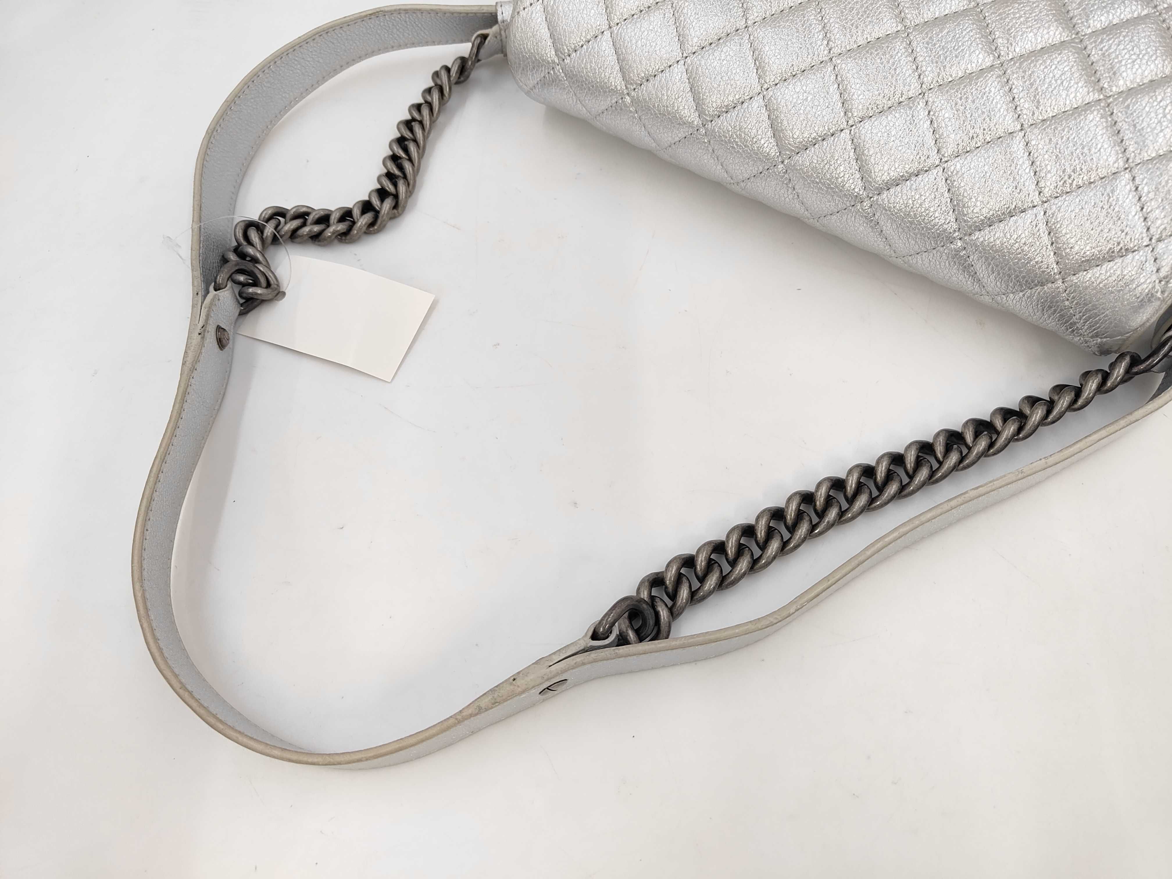 Matelassé Silver Coco Chain Shoulder Bag — view 4