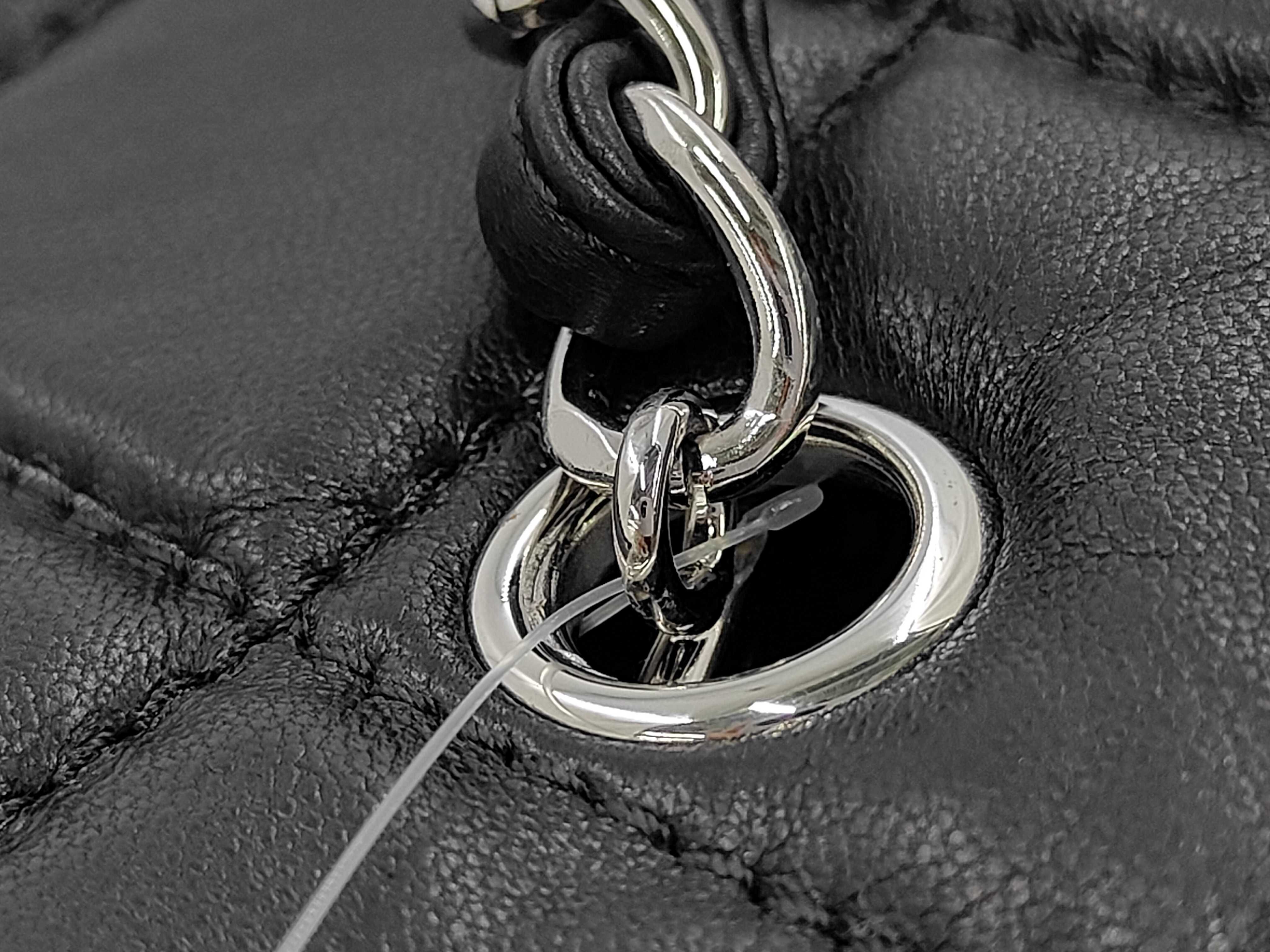 Chain Tote Bag, Black and Silver Shoulder Bag — view 7