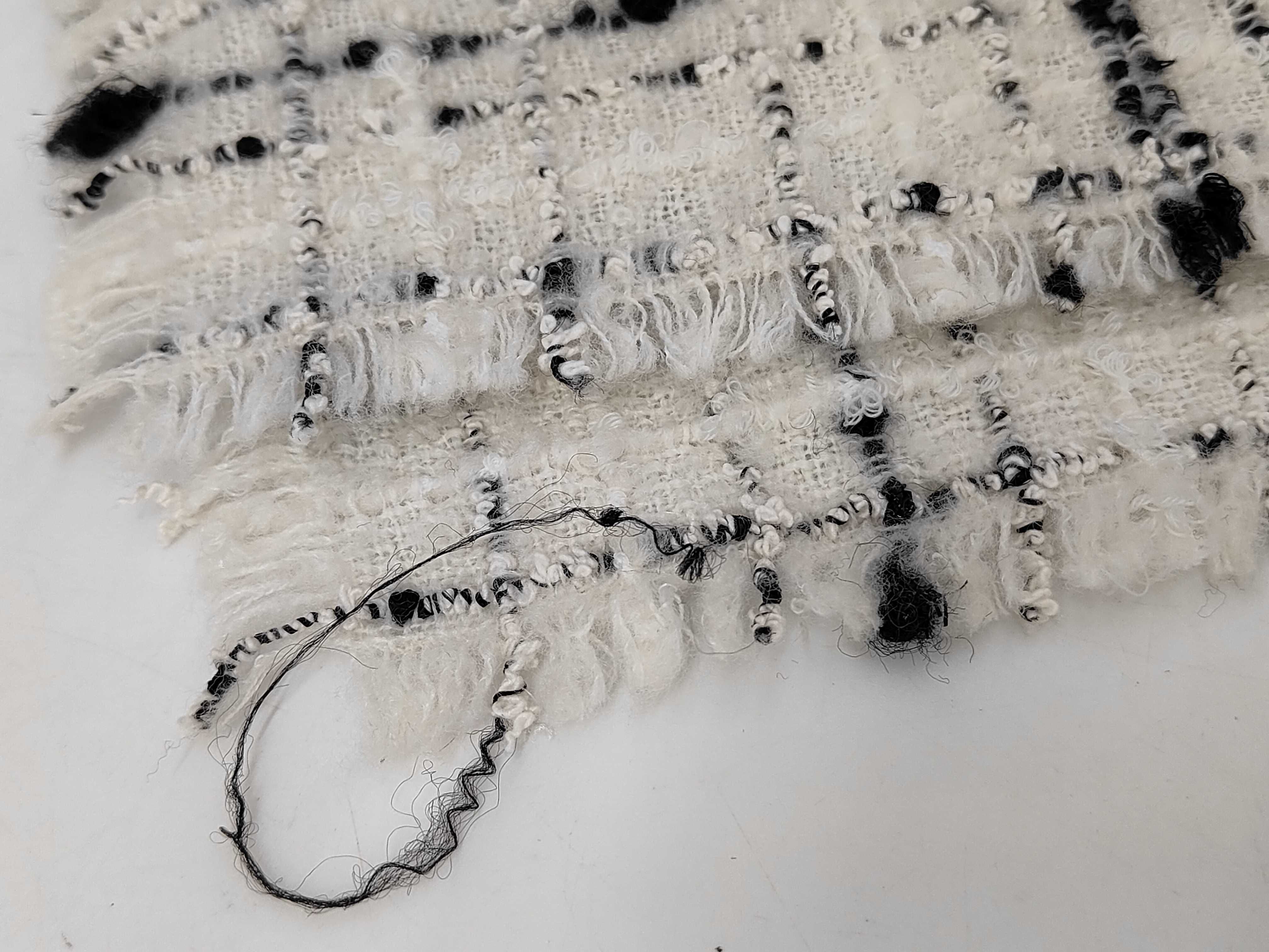 Coco Mark Scarf, Wool x Cotton x Cashmere, White, Other Accessories — view 3