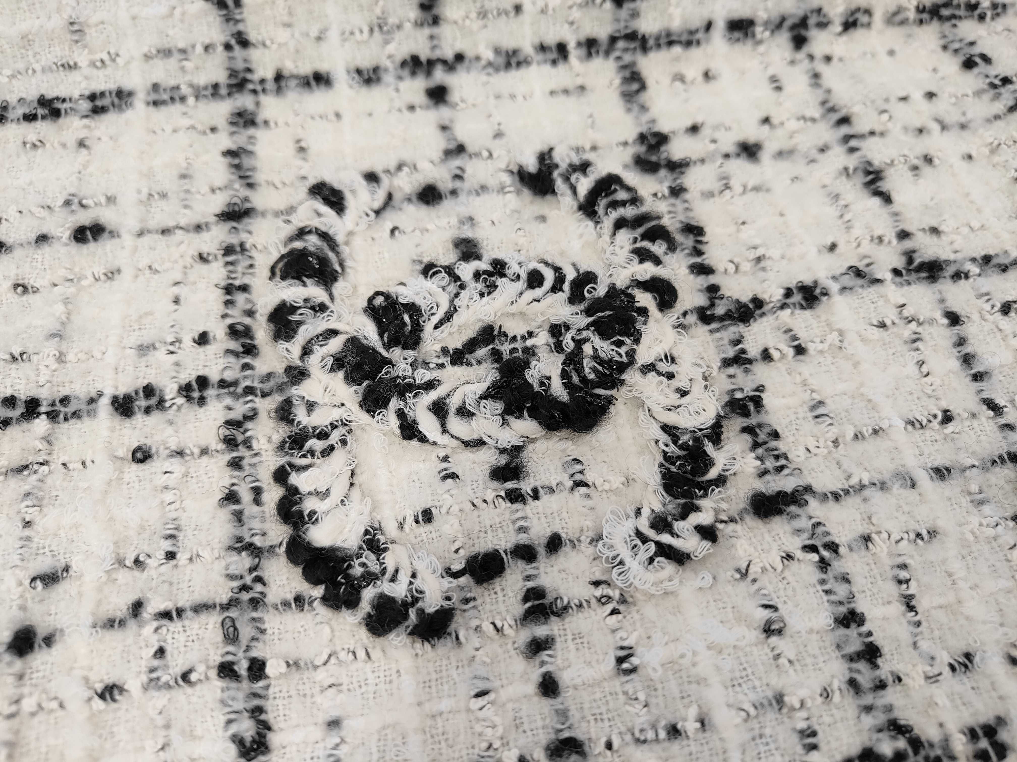 Coco Mark Scarf, Wool x Cotton x Cashmere, White, Other Accessories — view 6