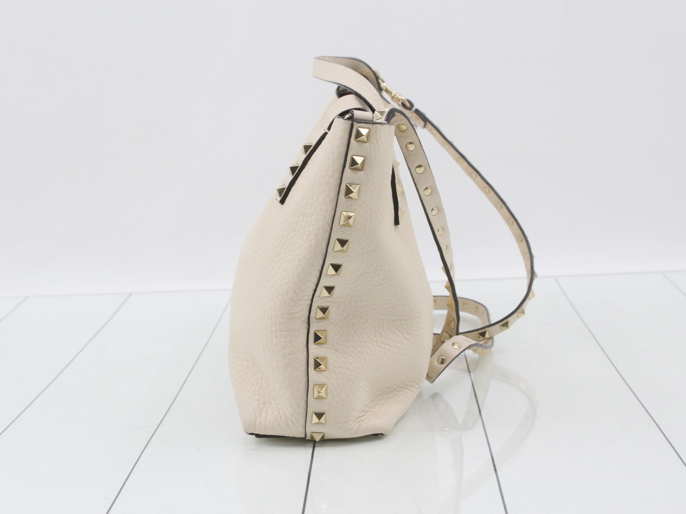 2-way bag, ivory leather, studs — view 4