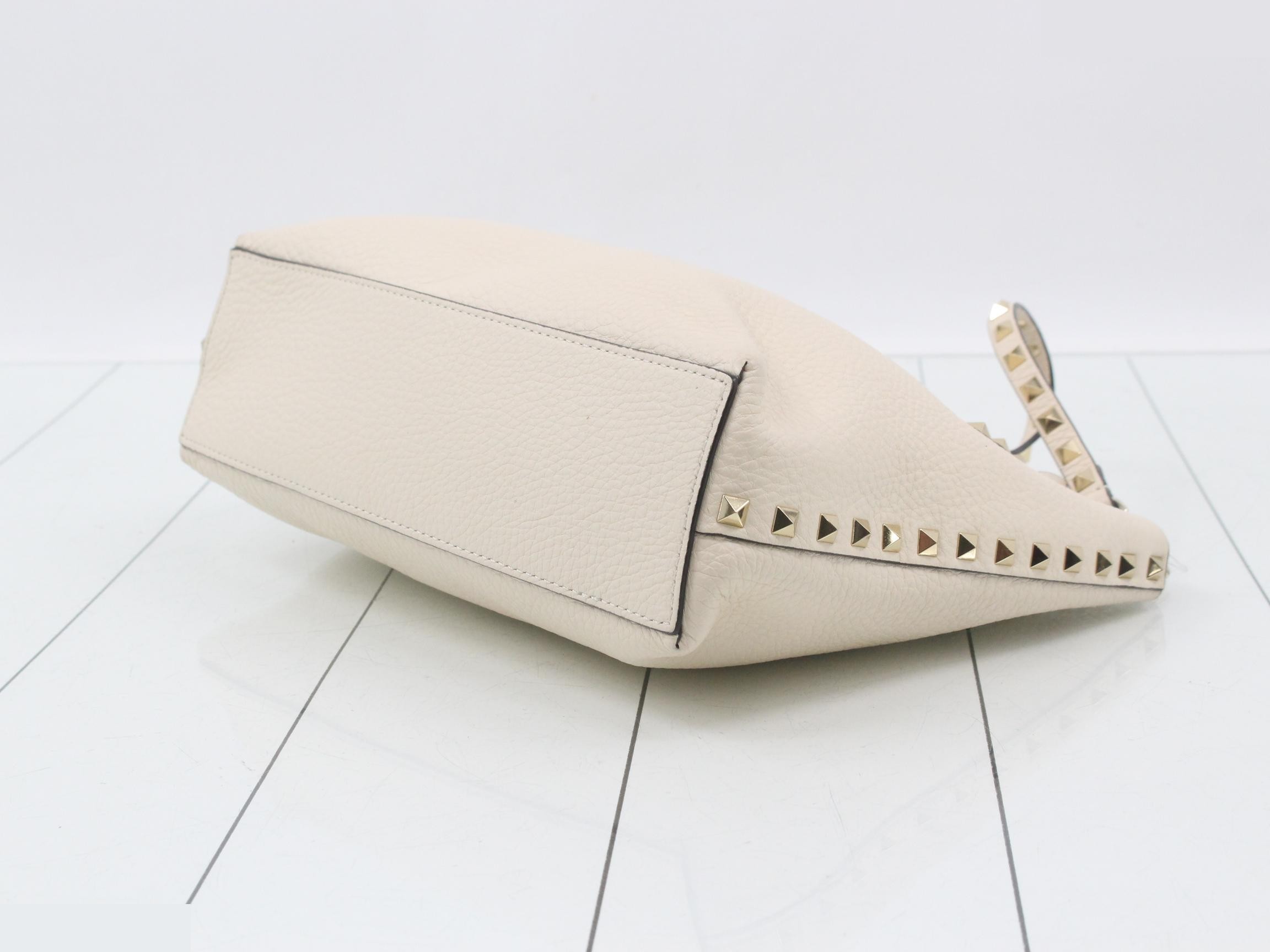 2-way bag, ivory leather, studs — view 6