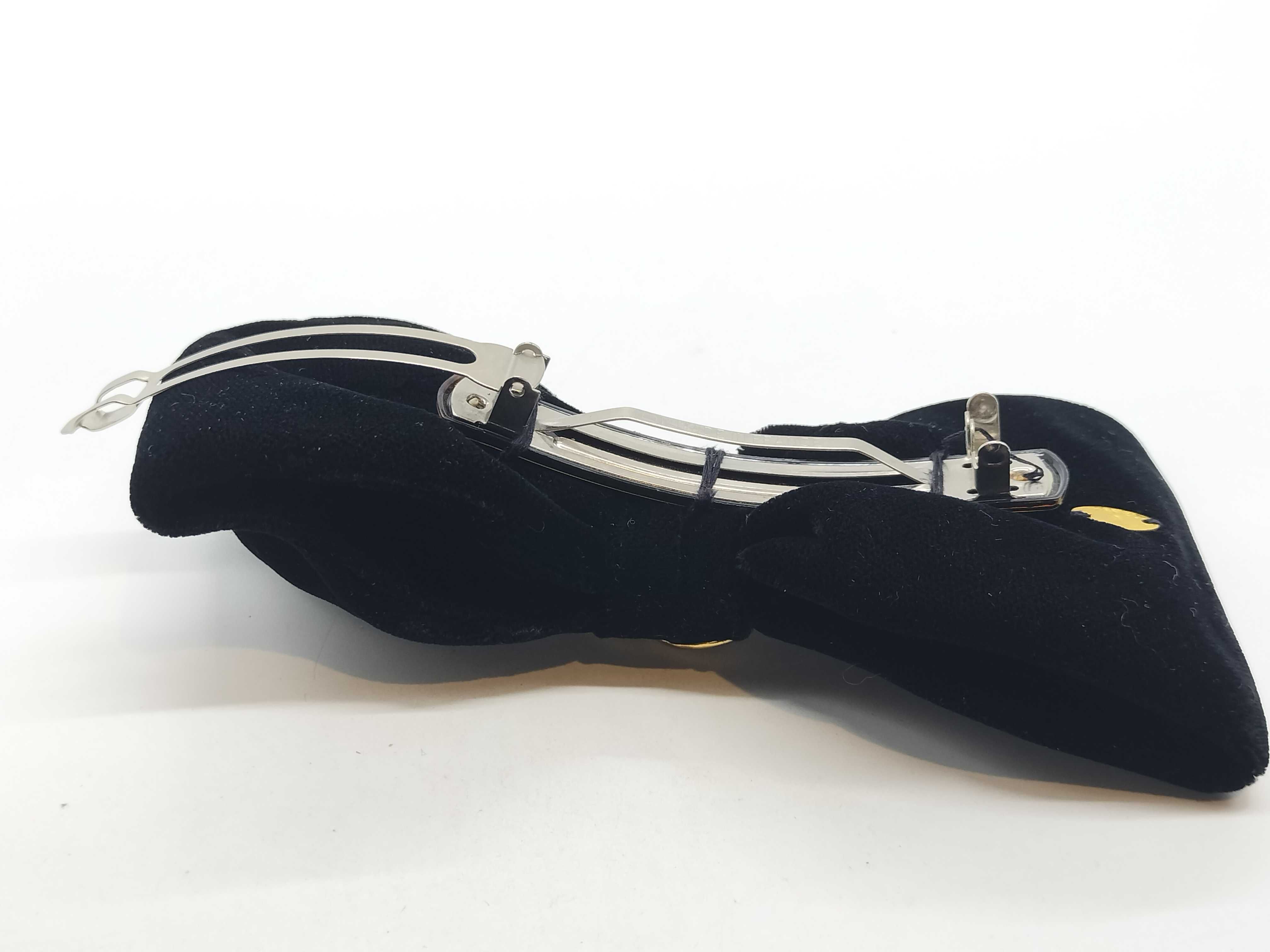 Barrette Ribbon Coco Mark Black Velvet Hair Accessory — view 6