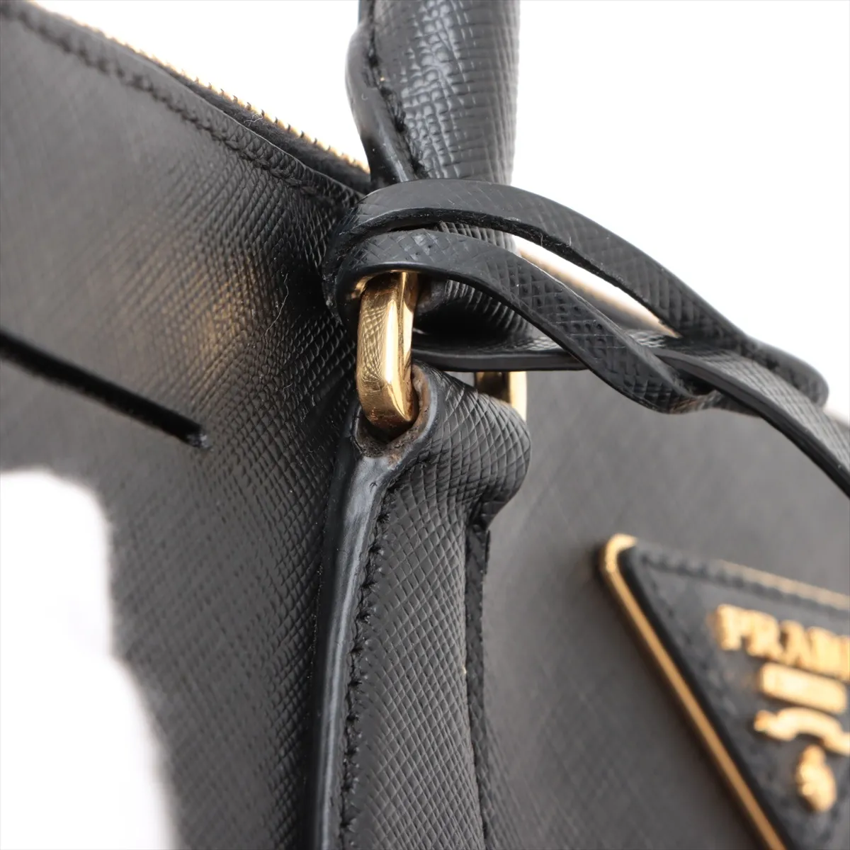Saffiano Galleria Leather 2-Way Handbag, Black — view 15