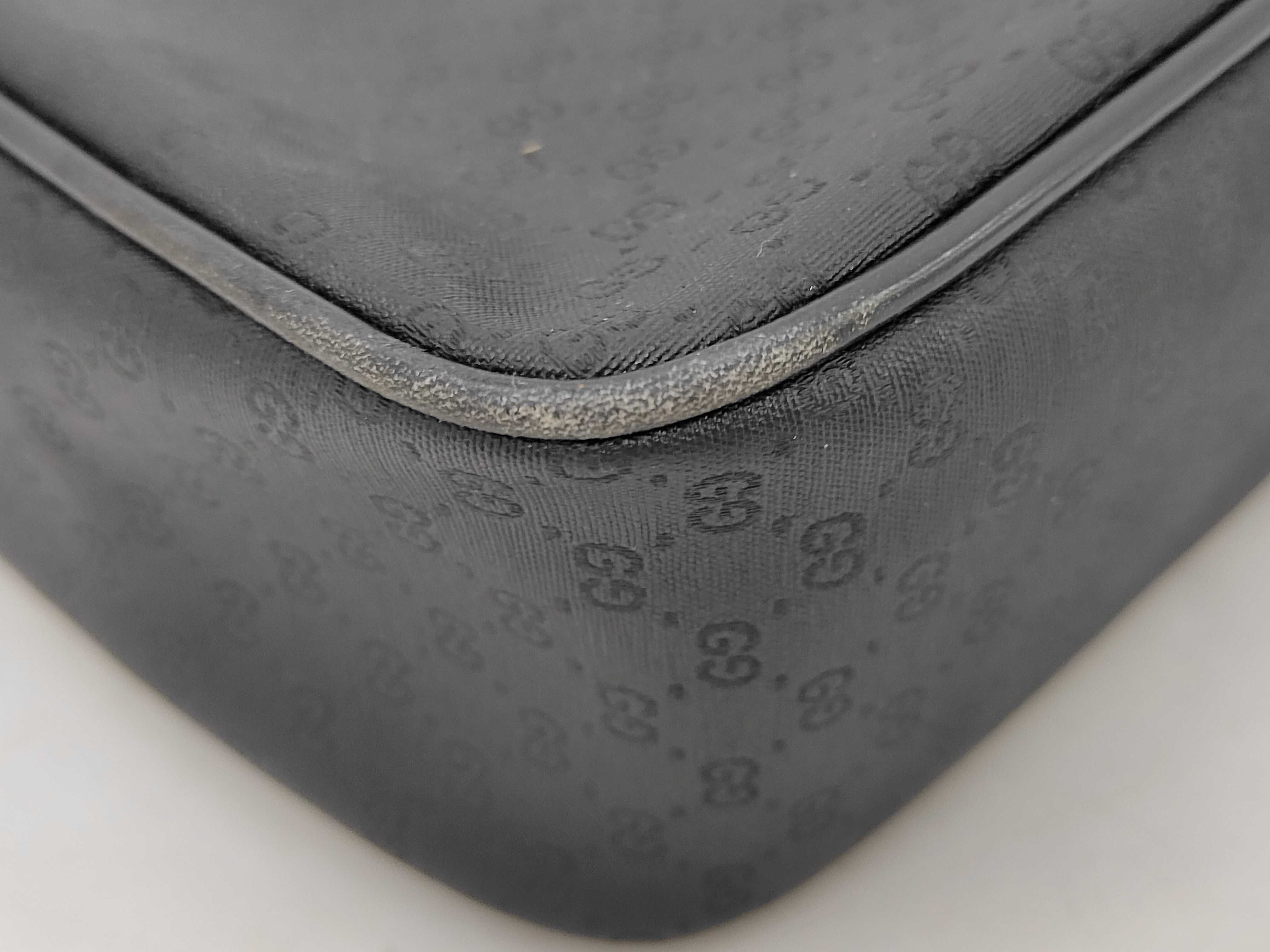 Old Gucci Shoulder Bag PVC x Leather Black *Interior peeling Shoulder bag — view 4