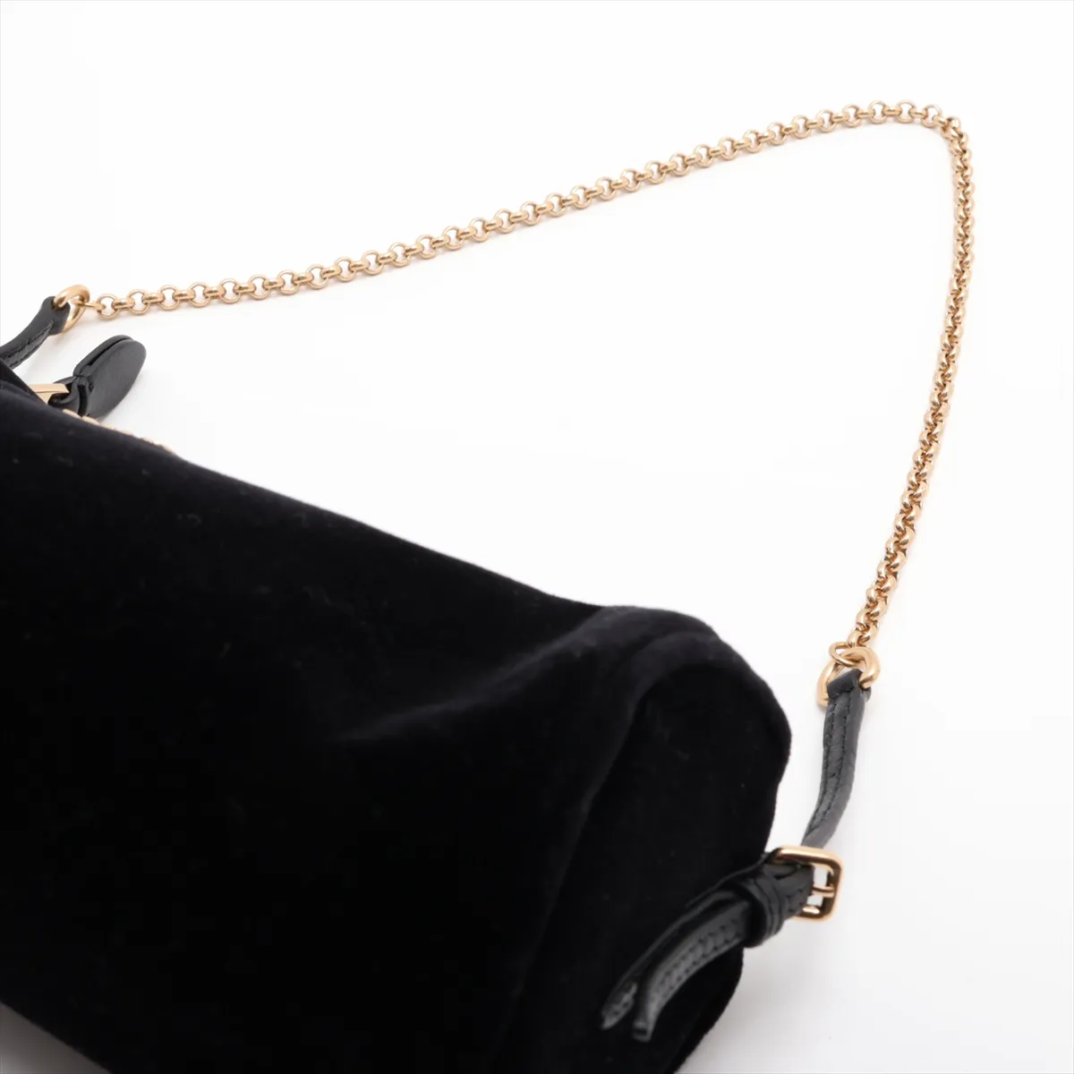 Velvet Shoulder Bag, Black — view 5