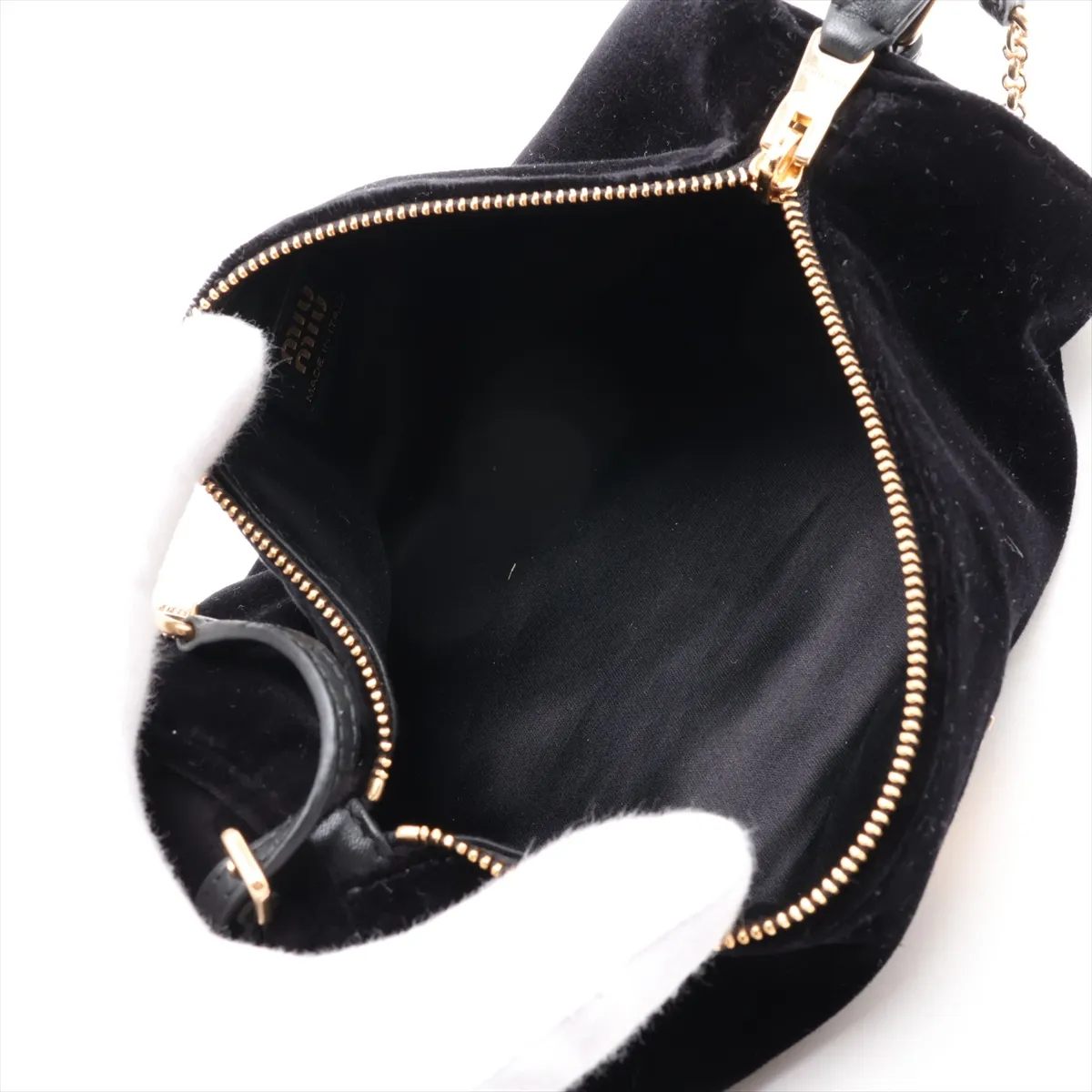 Velvet Shoulder Bag, Black — view 6