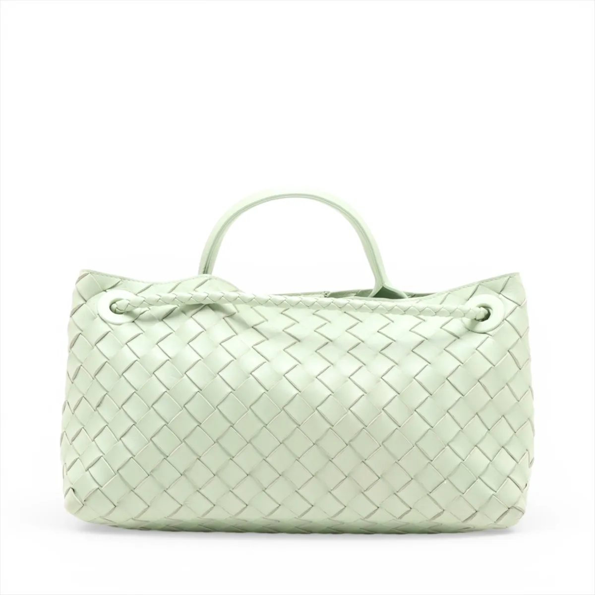 Intrecciato East West Andiamo Leather 2-Way Handbag Green — view 2