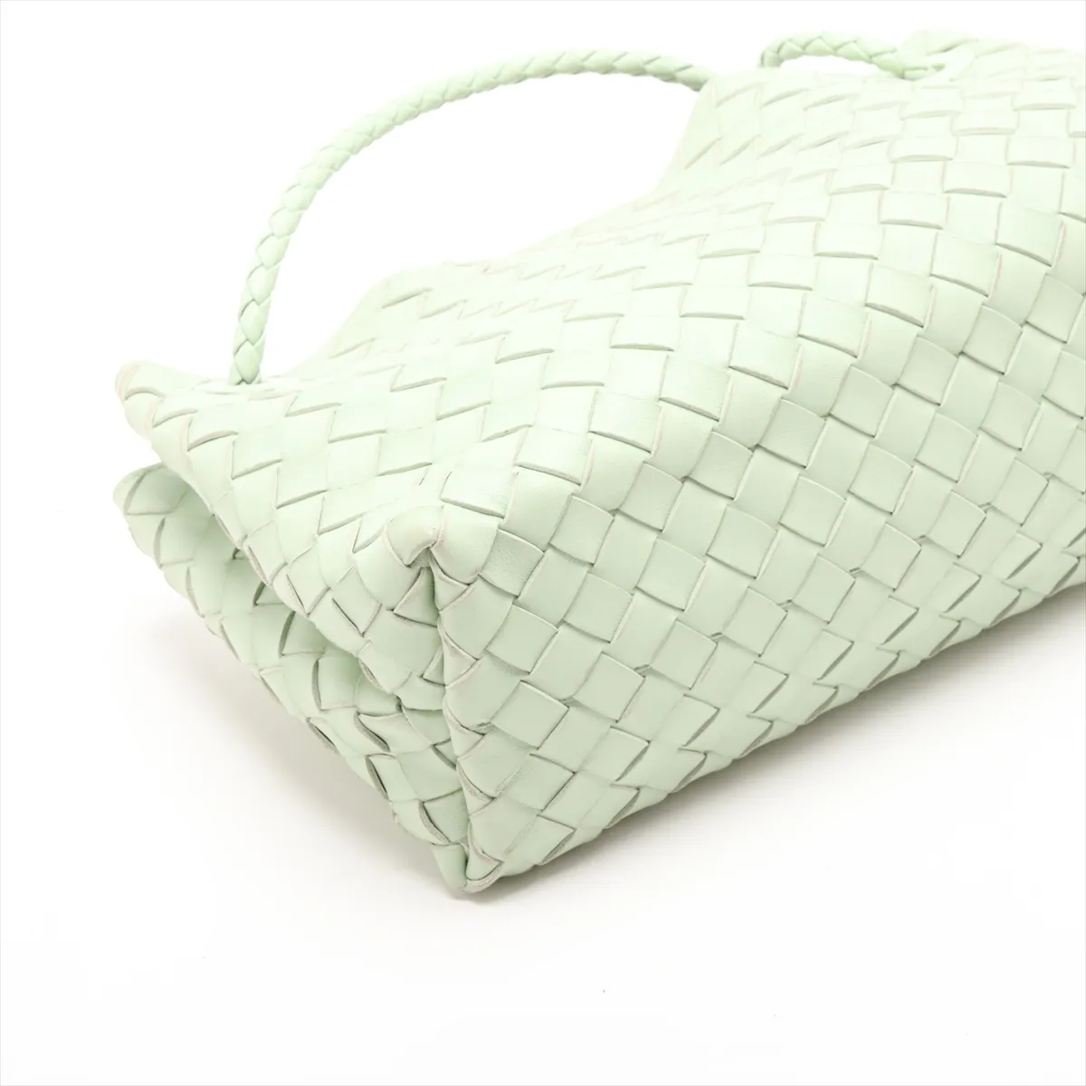 Intrecciato East West Andiamo Leather 2-Way Handbag Green — view 4