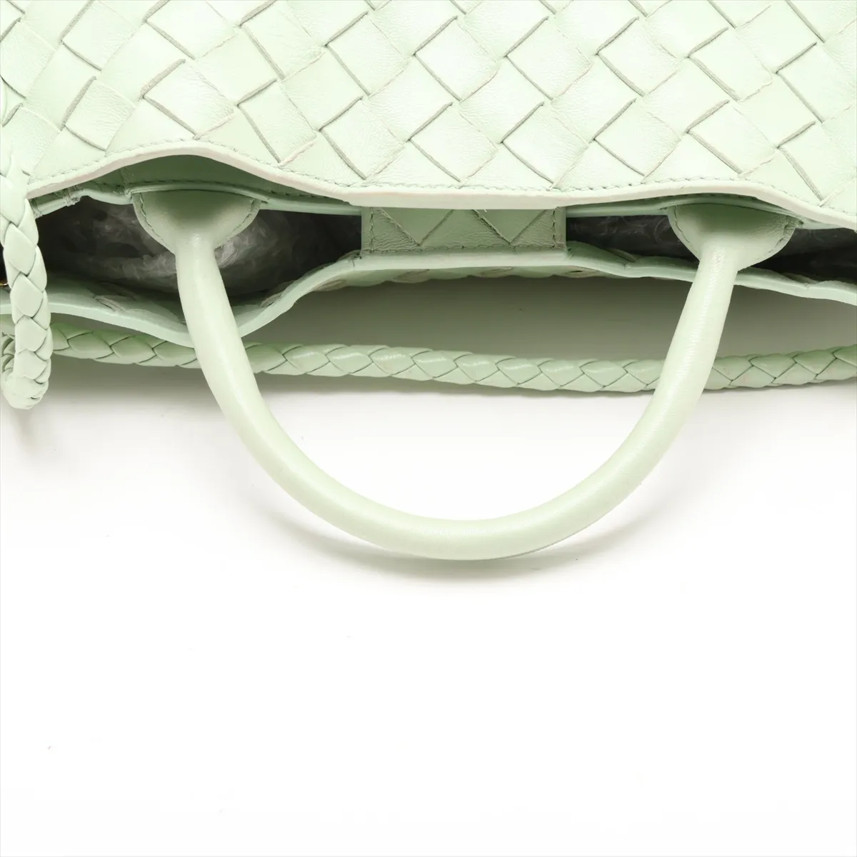 Intrecciato East West Andiamo Leather 2-Way Handbag Green — view 5