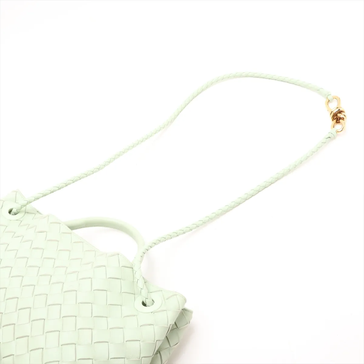 Intrecciato East West Andiamo Leather 2-Way Handbag Green — view 7