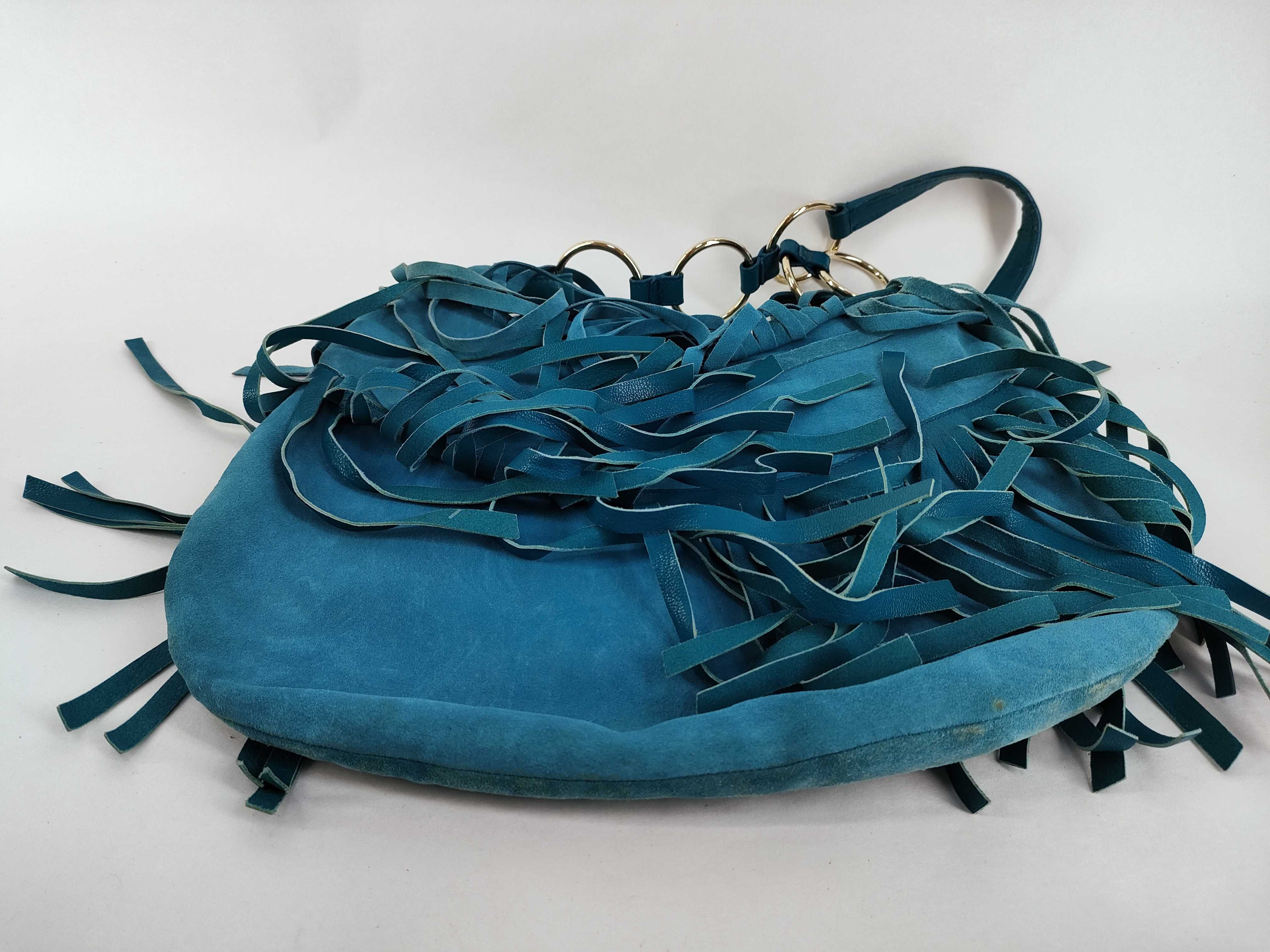 Saint Tropez Suede Shoulder Bag with Fringe by Rive Gauche — view 7
