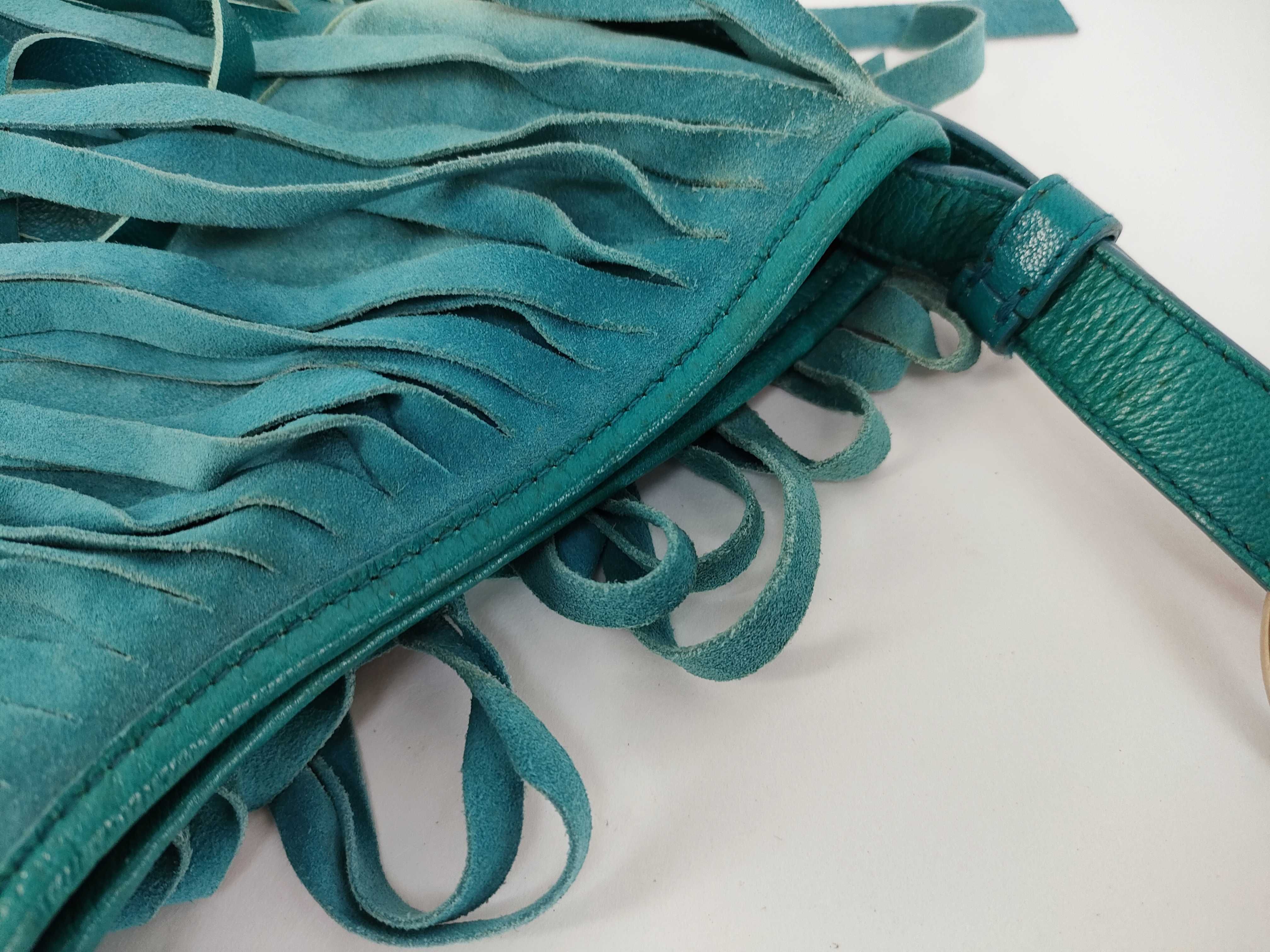 Saint Tropez Suede Shoulder Bag with Fringe by Rive Gauche — view 8