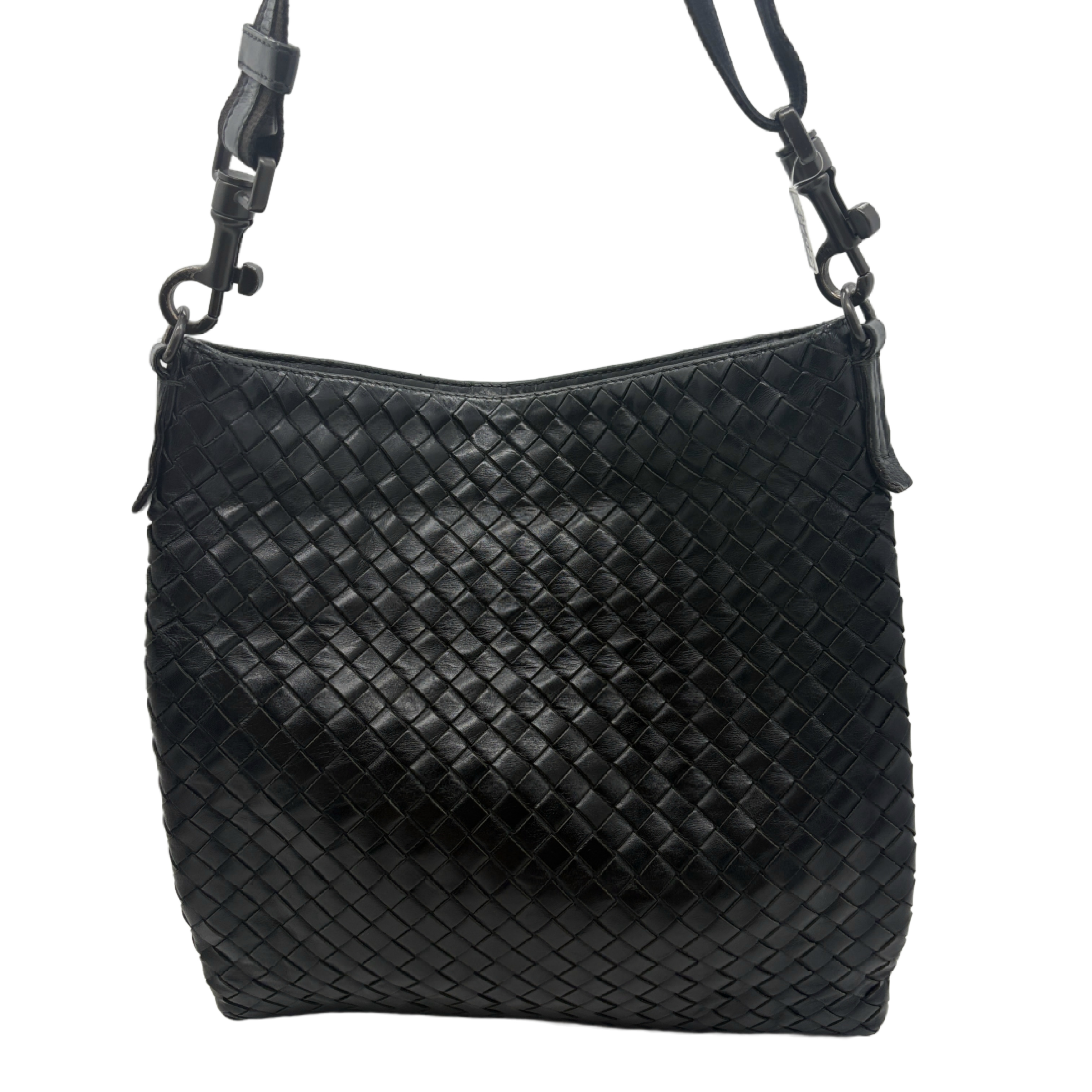 Intrecciato Woven Leather Shoulder Bag — view 2