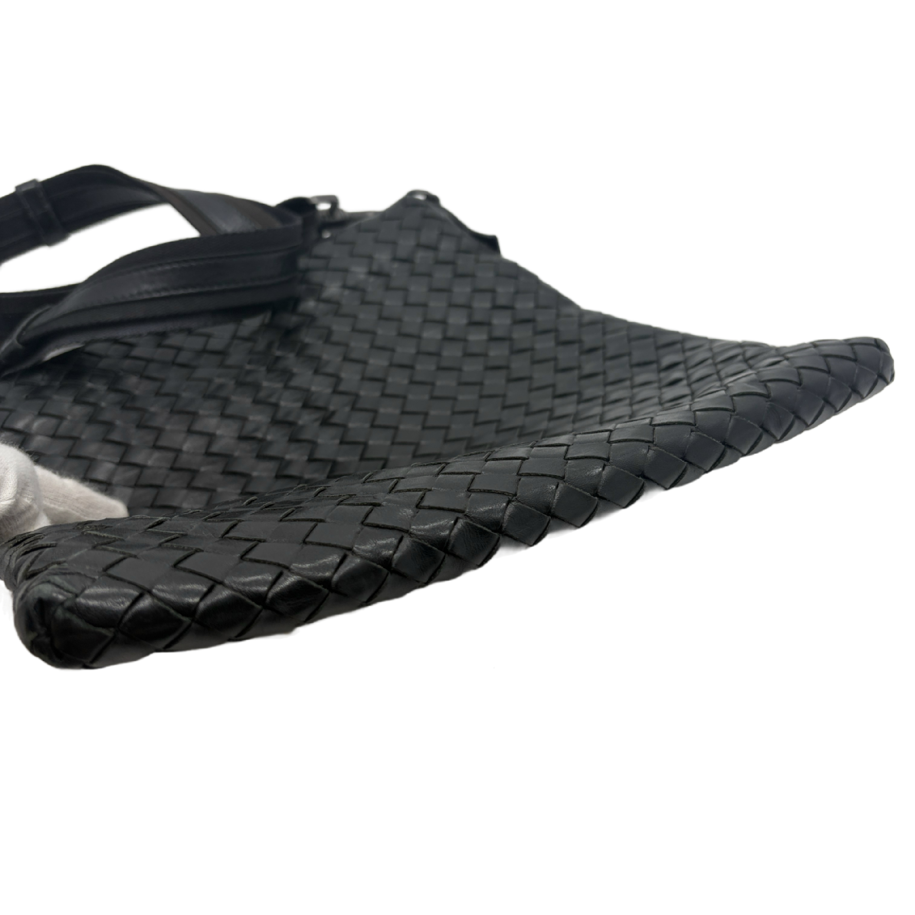 Intrecciato Woven Leather Shoulder Bag — view 6