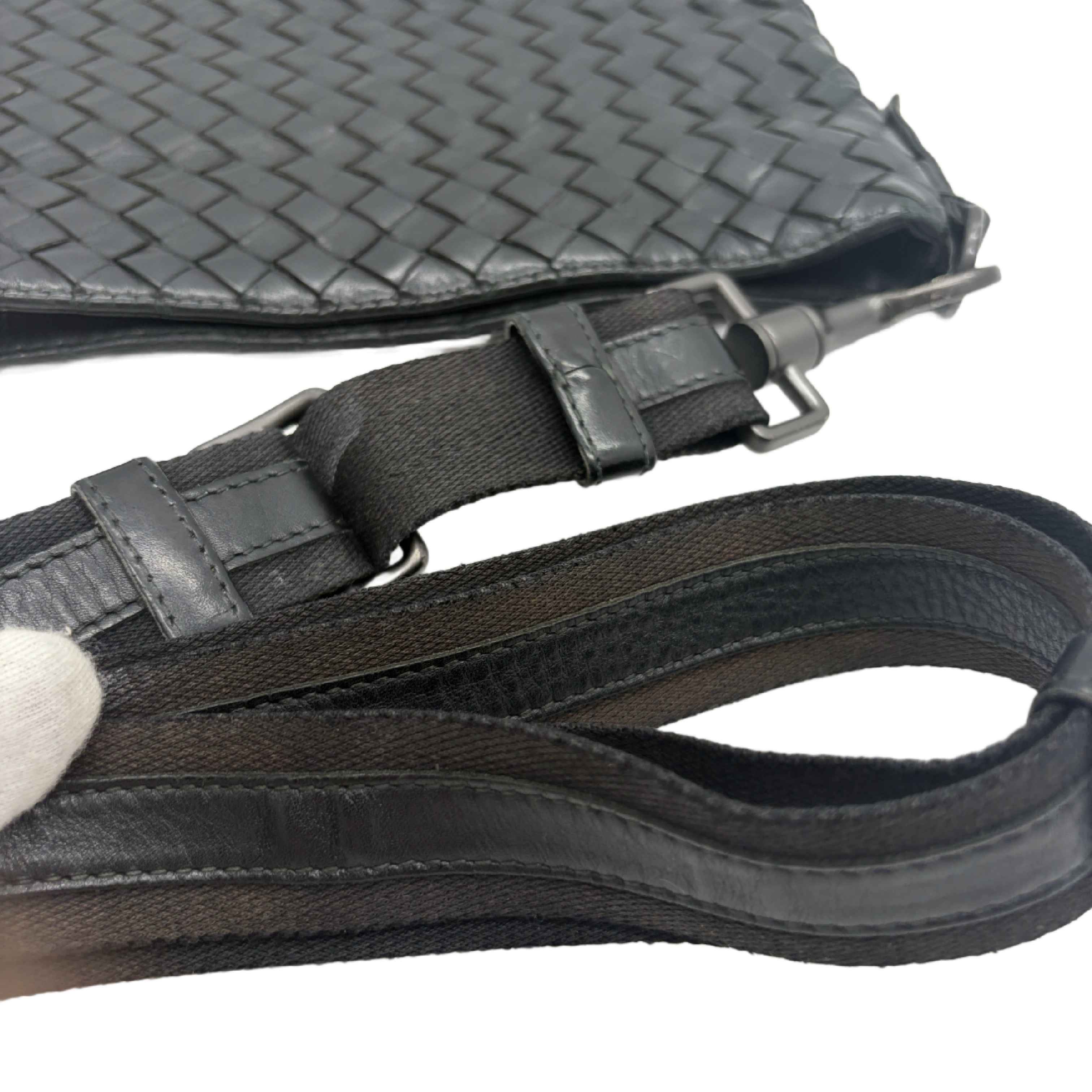 Intrecciato Woven Leather Shoulder Bag — view 8