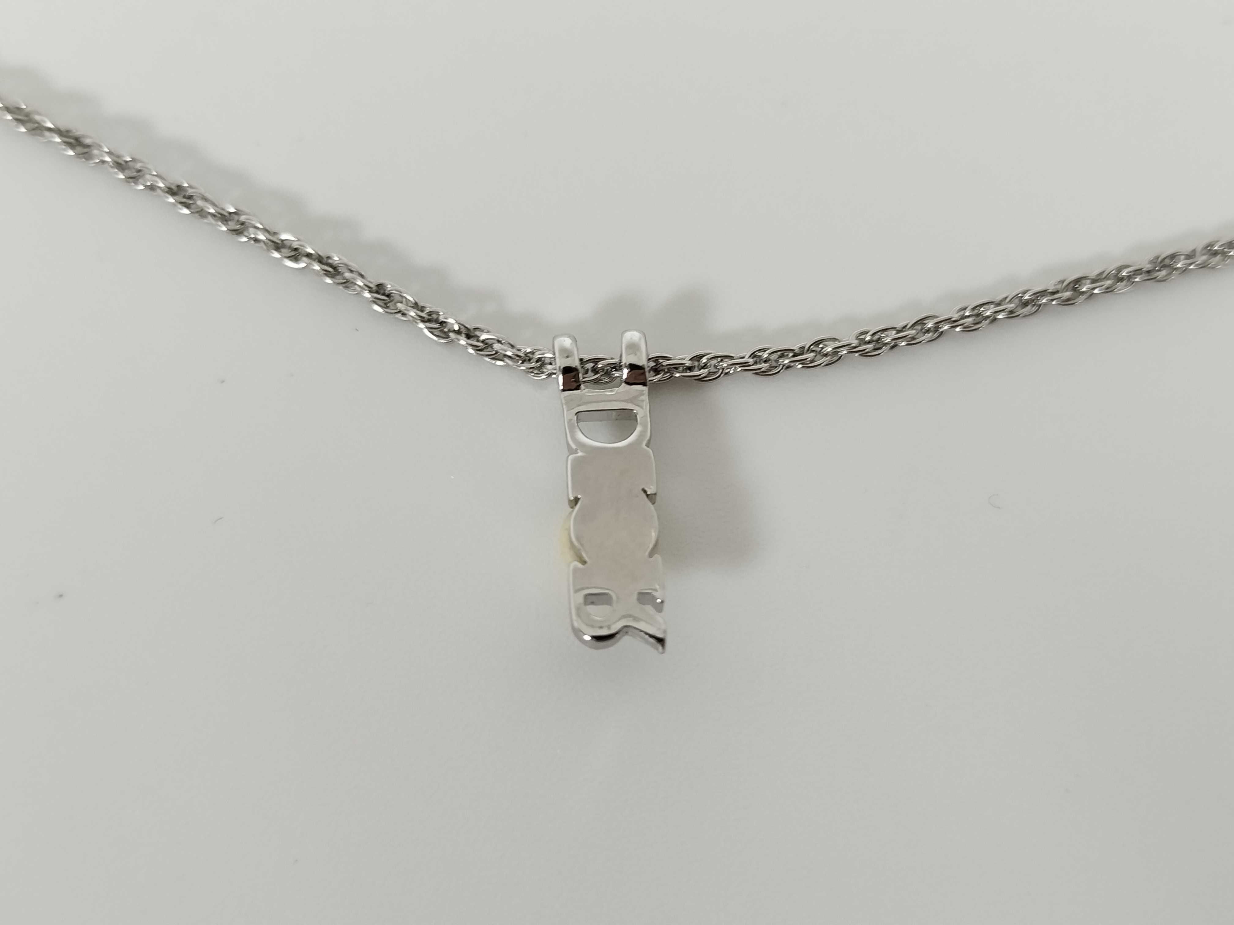 logo pearl necklace, sterling silver plated, minor scratches. — view 2