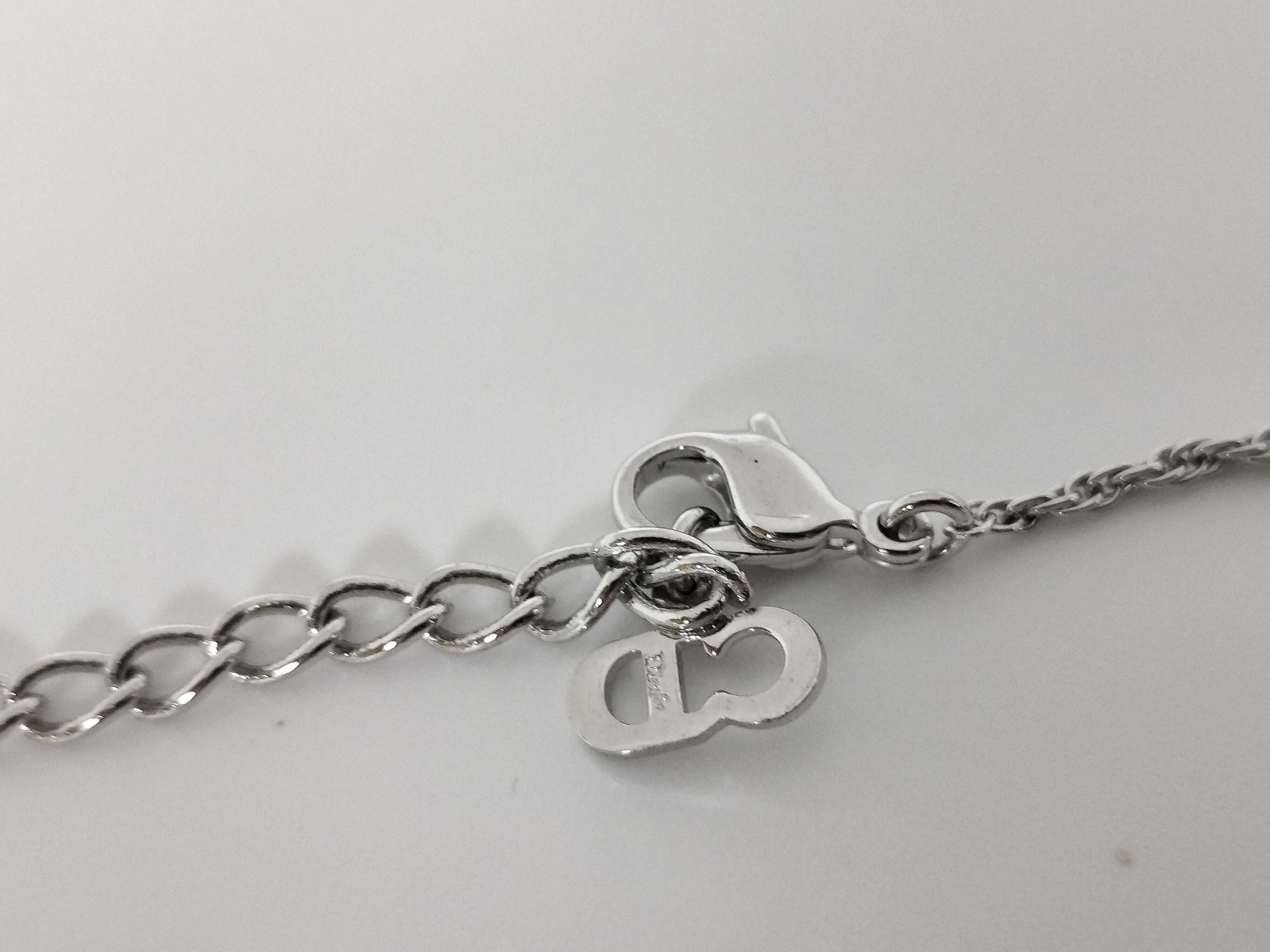 logo pearl necklace, sterling silver plated, minor scratches. — view 4