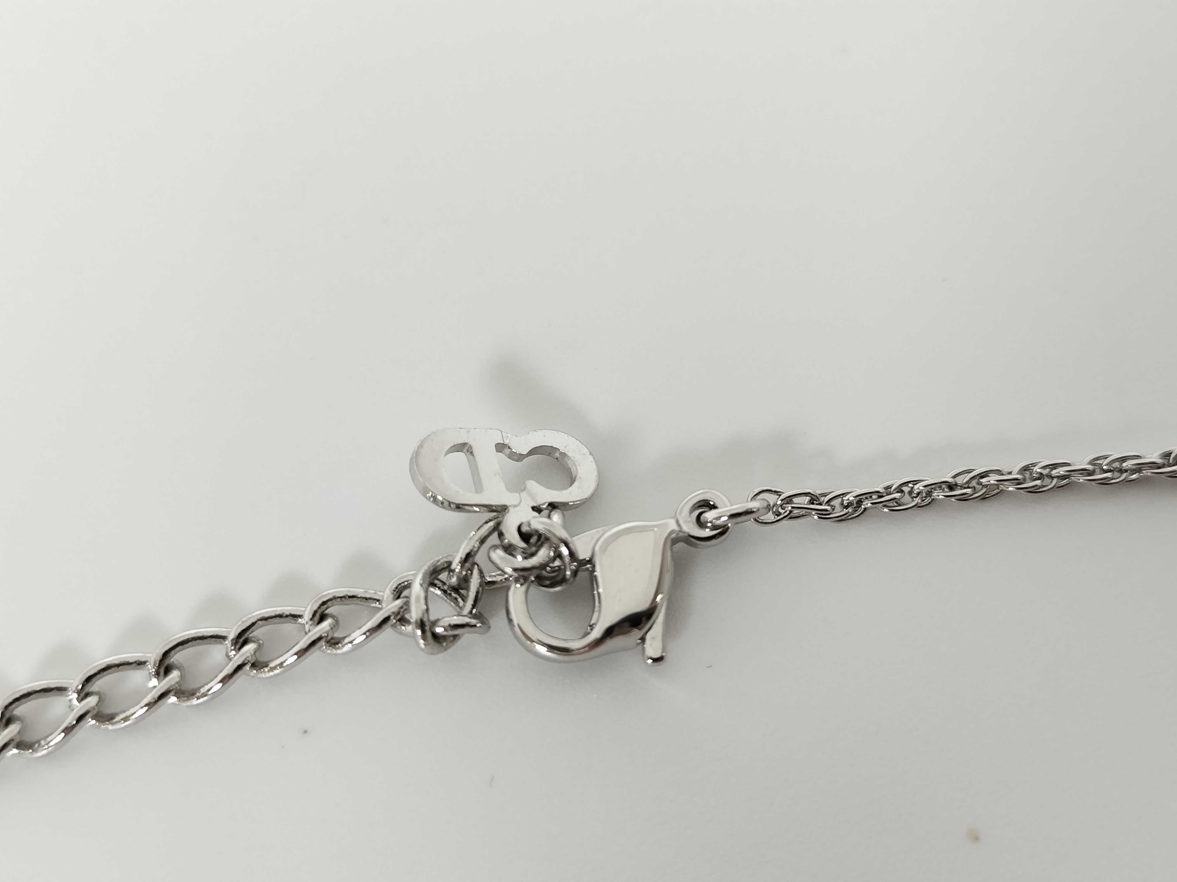 logo pearl necklace, sterling silver plated, minor scratches. — view 5