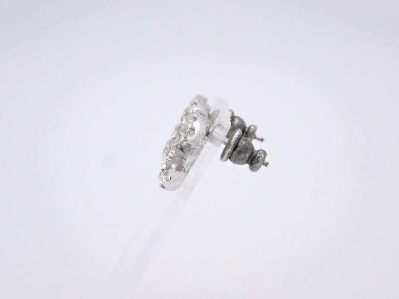 Rhinestone earrings, silver, 03A — view 3