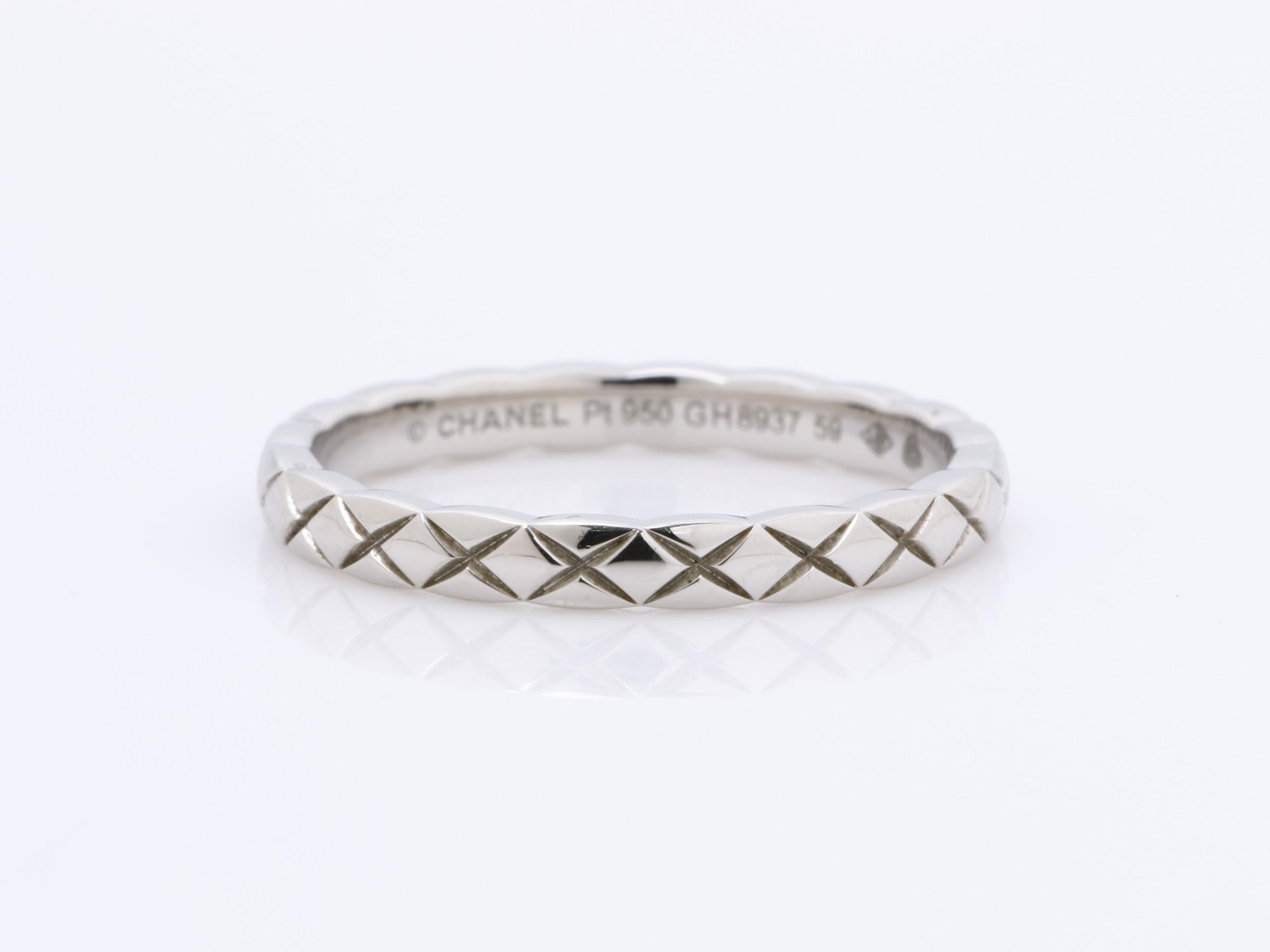 Coco Crush Ring, PT950, 4.8g, #59 stamped / actual size #18