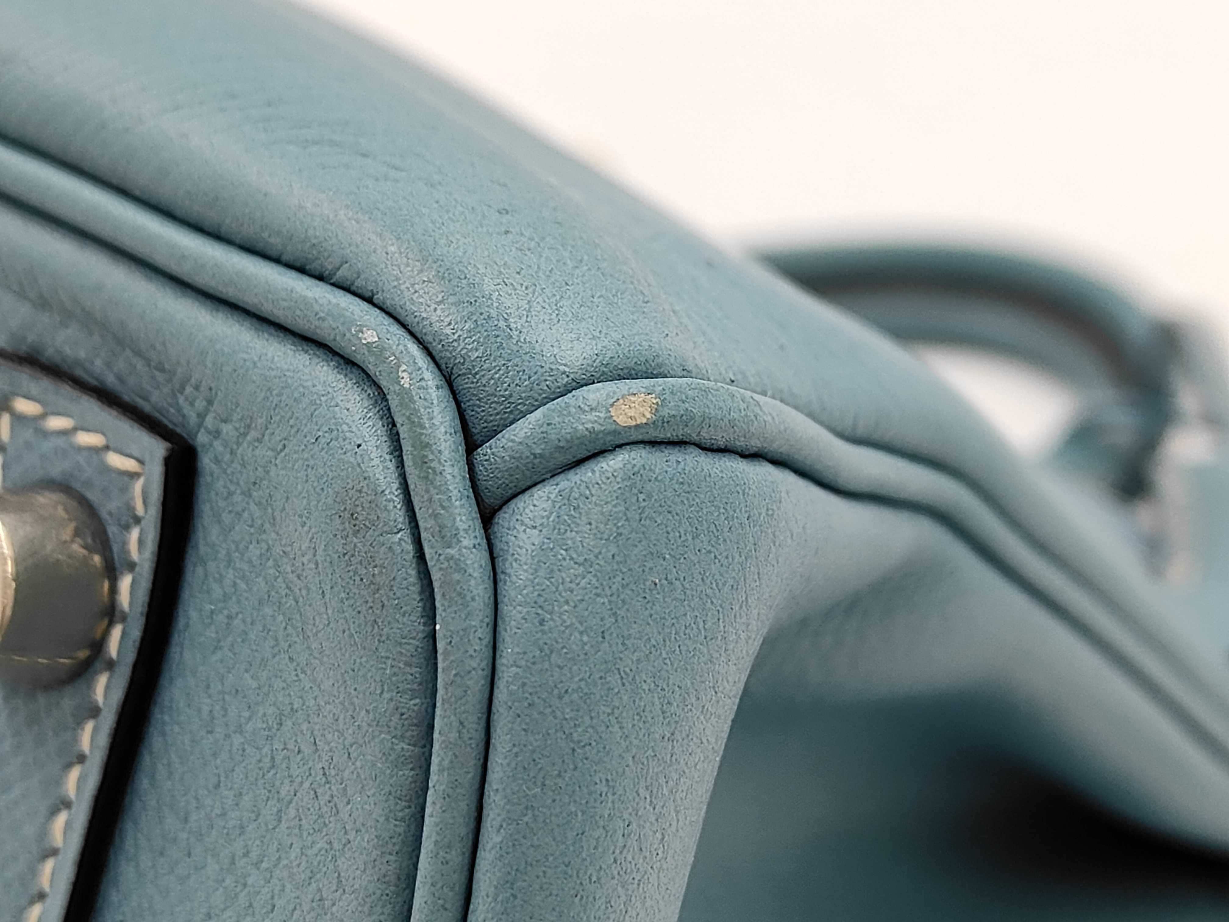 Birkin 30 Epsom Blue Jean Silver Hardware I Stamp Handbag — view 4