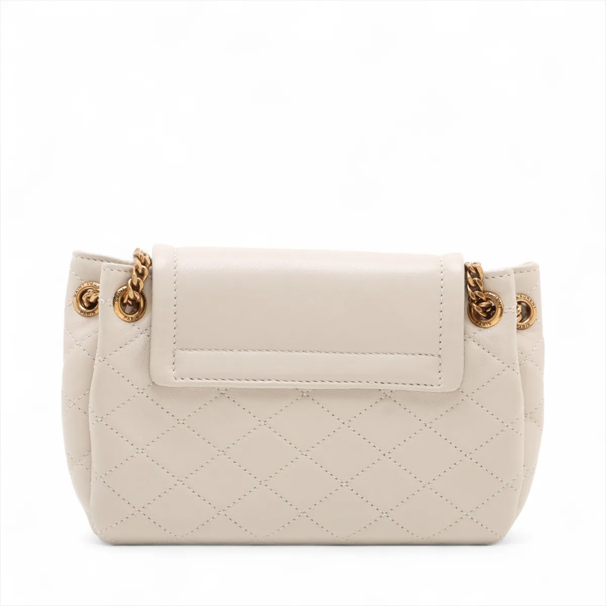 Mini Nolita Leather Chain Shoulder Bag, White, 672738 — view 2