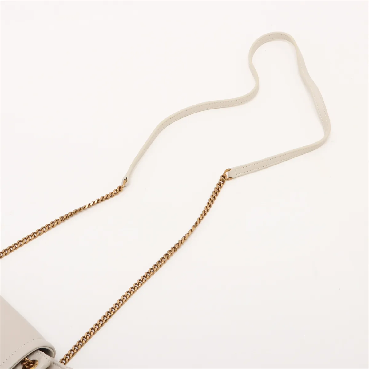 Mini Nolita Leather Chain Shoulder Bag, White, 672738 — view 5
