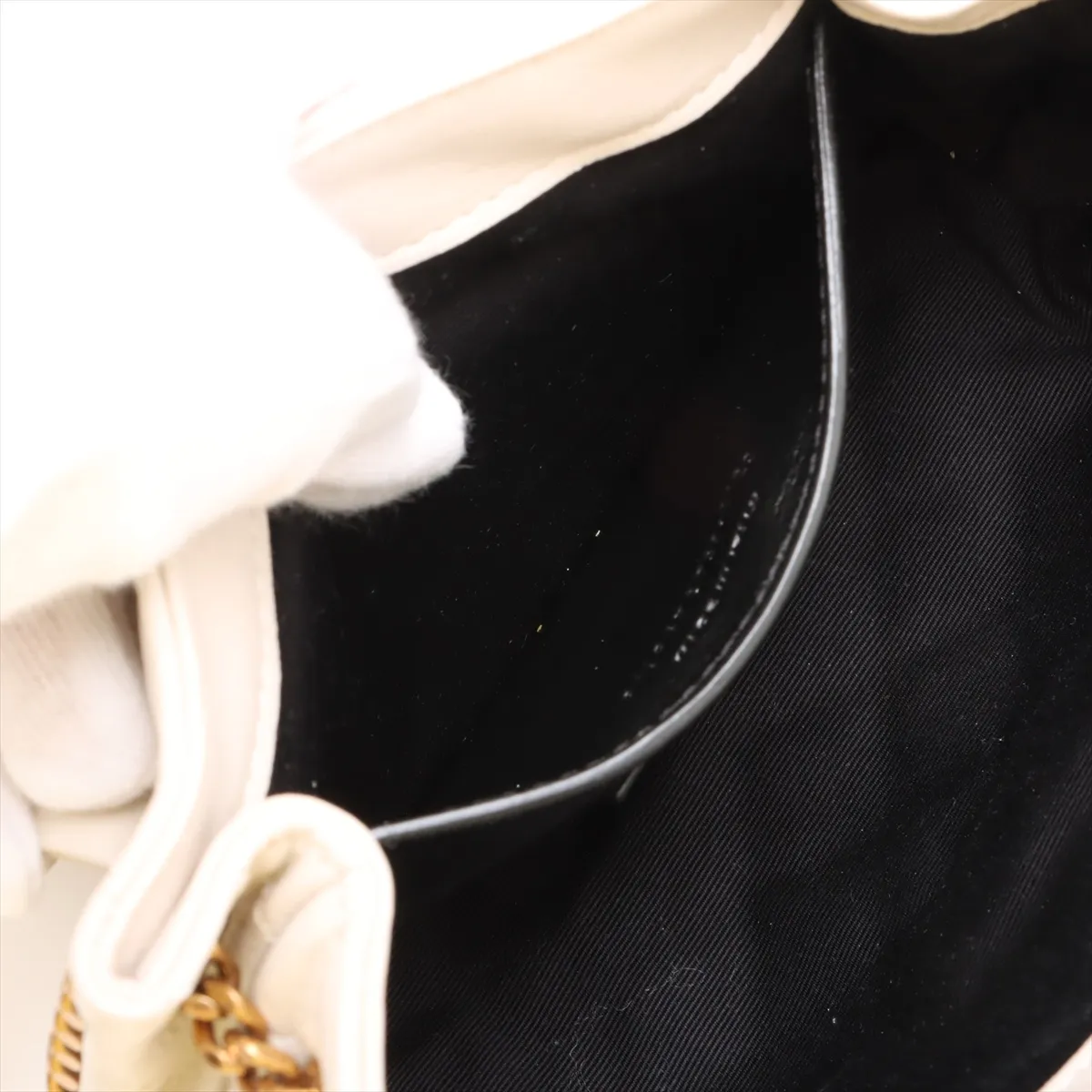 Mini Nolita Leather Chain Shoulder Bag, White, 672738 — view 7