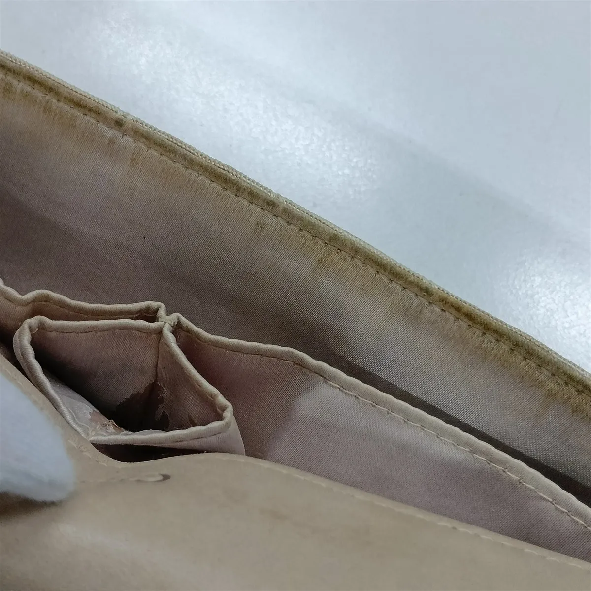 New Travel Line Nylon Chain Shoulder Bag, Beige, Silver Hardware, 6367906, Series 6 — view 14