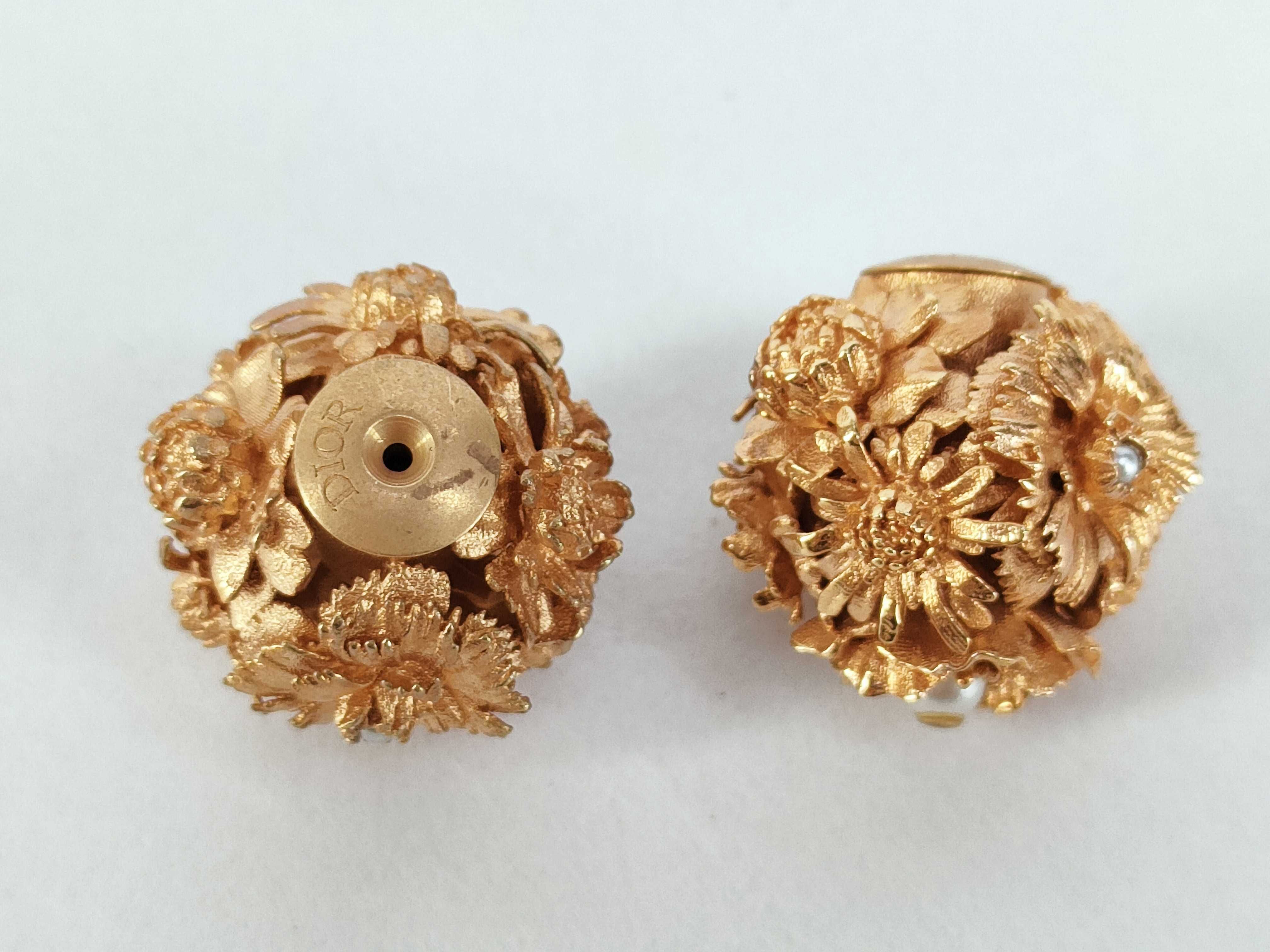 Tribal Flower Pearl Earrings — view 7