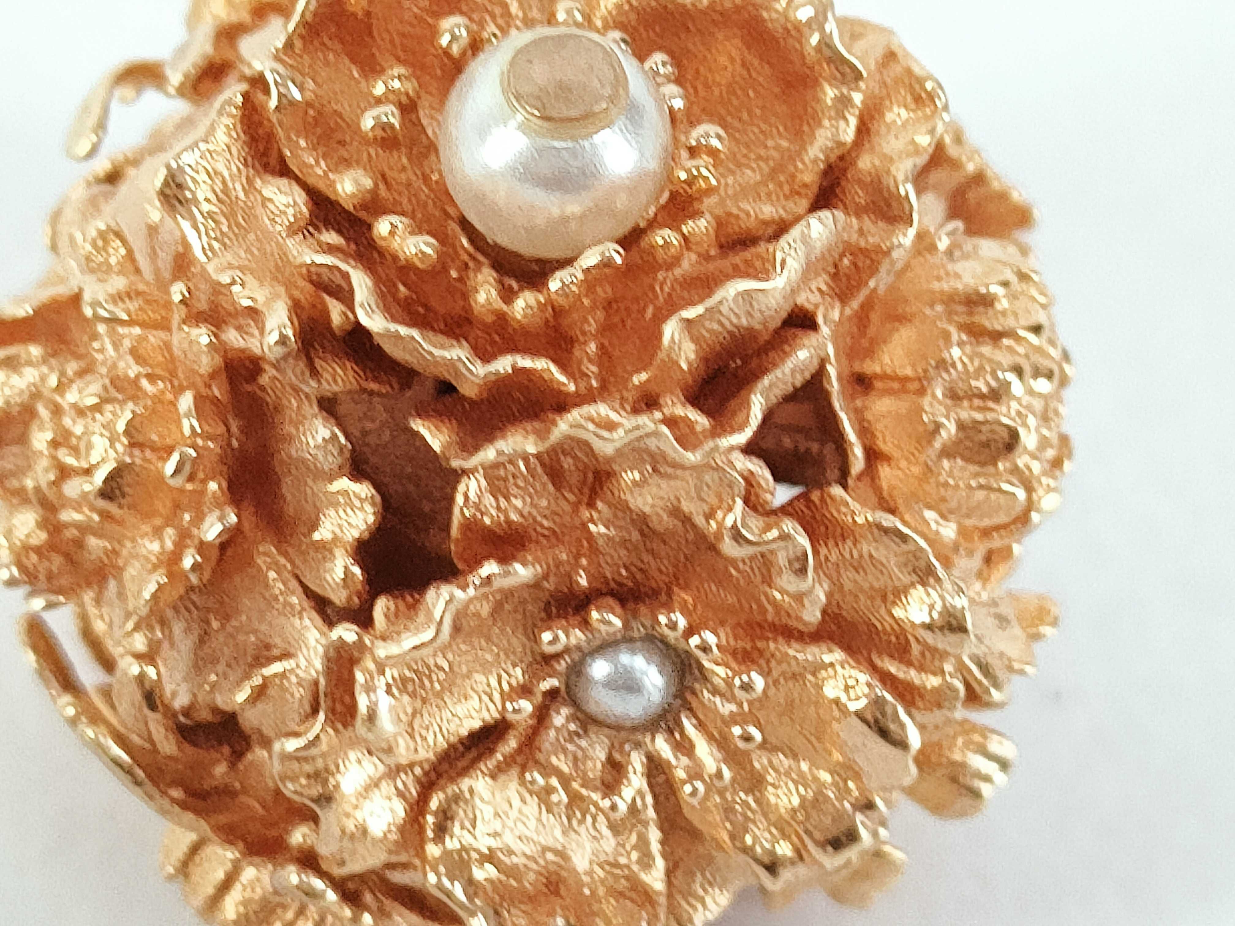 Tribal Flower Pearl Earrings — view 9