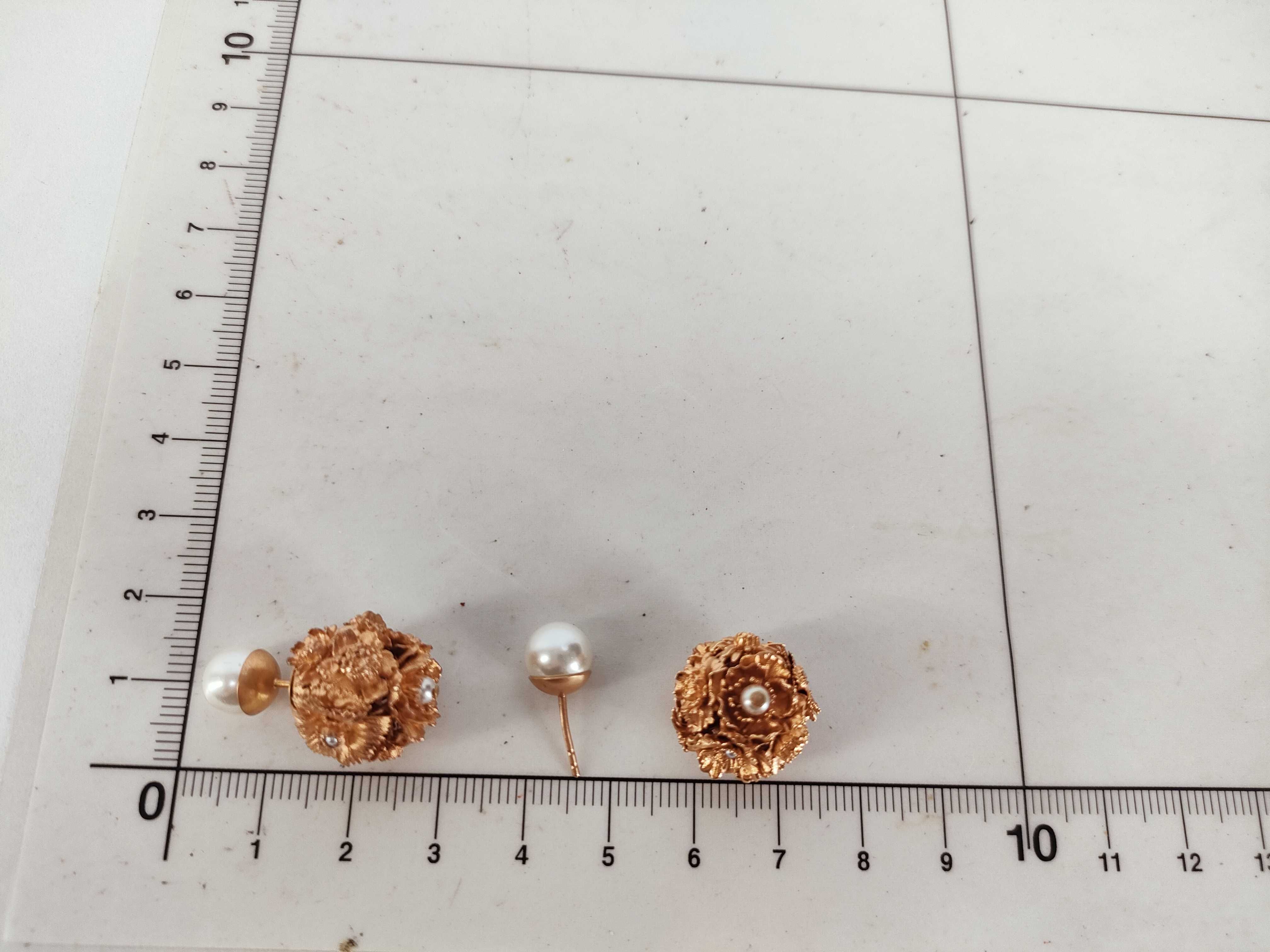 Tribal Flower Pearl Earrings — view 10