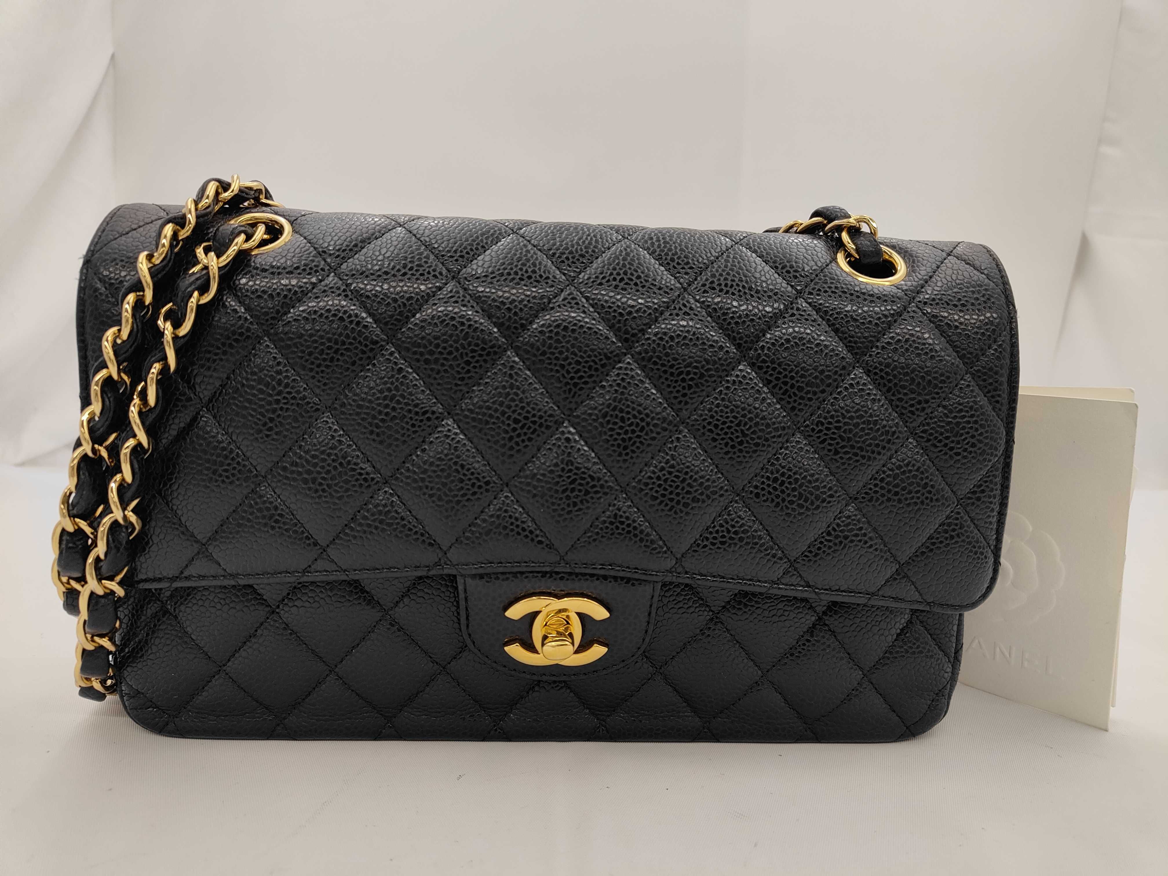 Matelassé Double Flap Caviar Skin Chain Shoulder Bag (Random Serial Number)