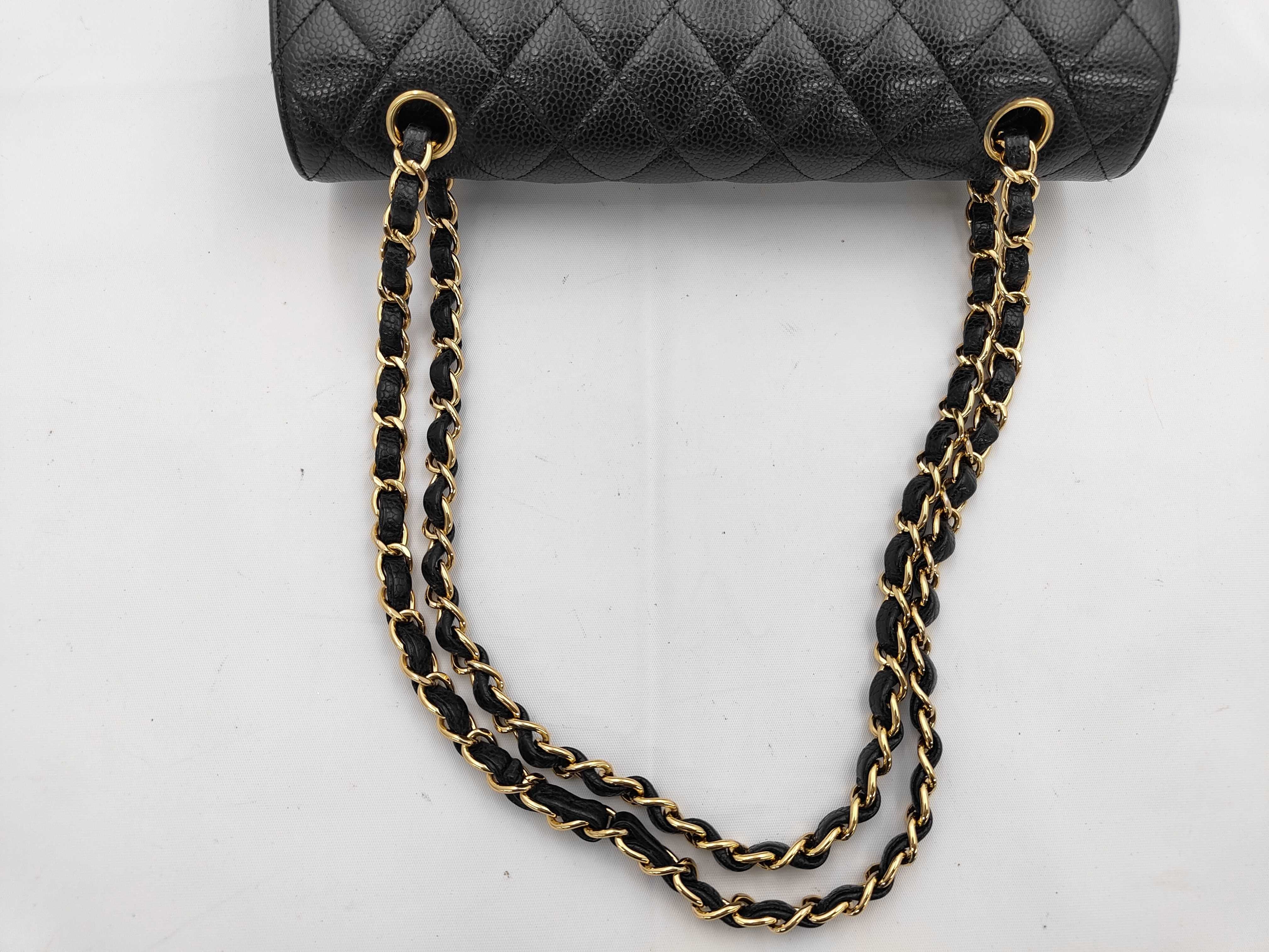 Matelassé Double Flap Caviar Skin Chain Shoulder Bag (Random Serial Number) — view 3