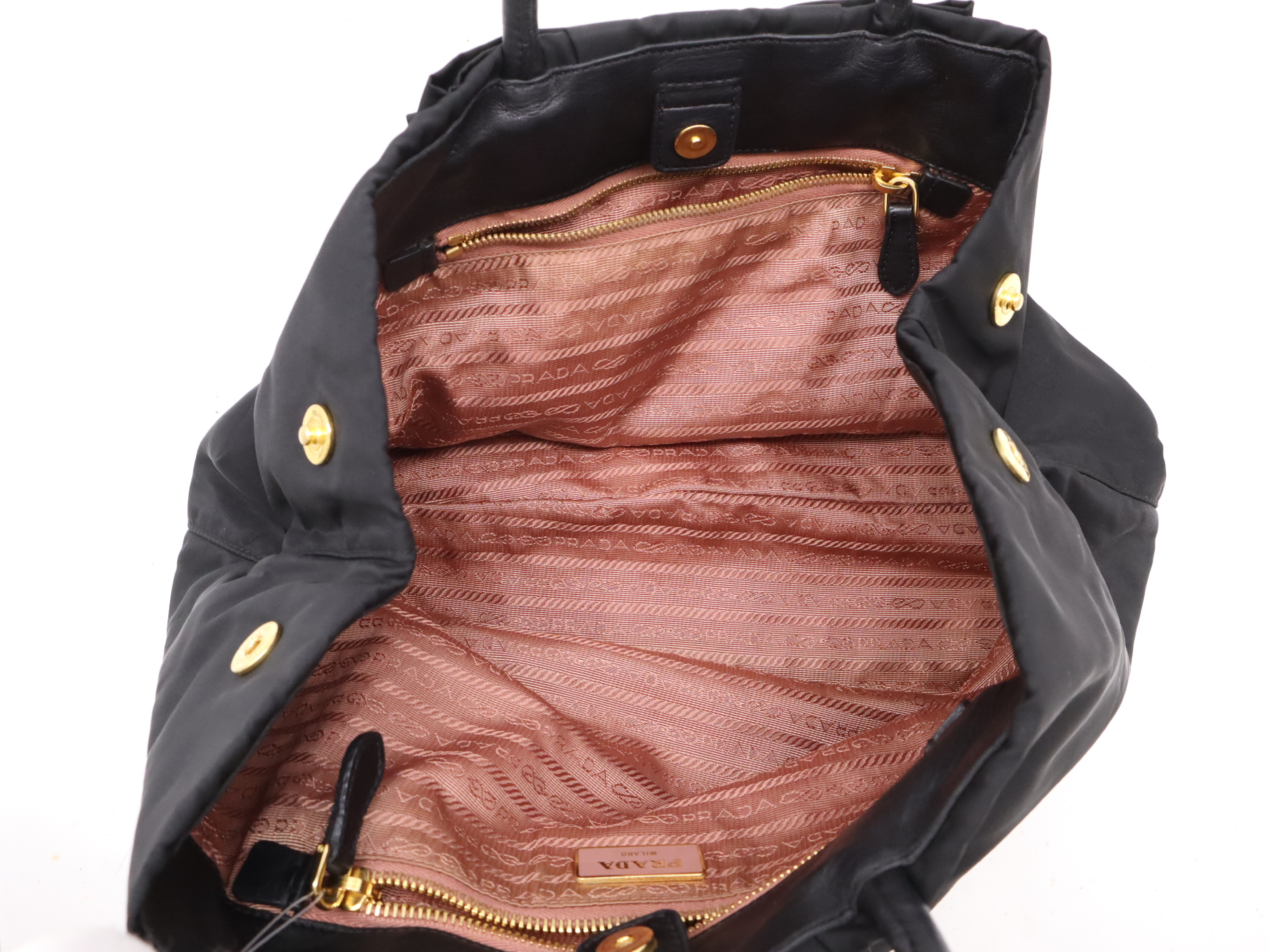 BN1601 Tessuto Ribbon Handbag Black Pink GD Metal Fittings Handbag — view 10