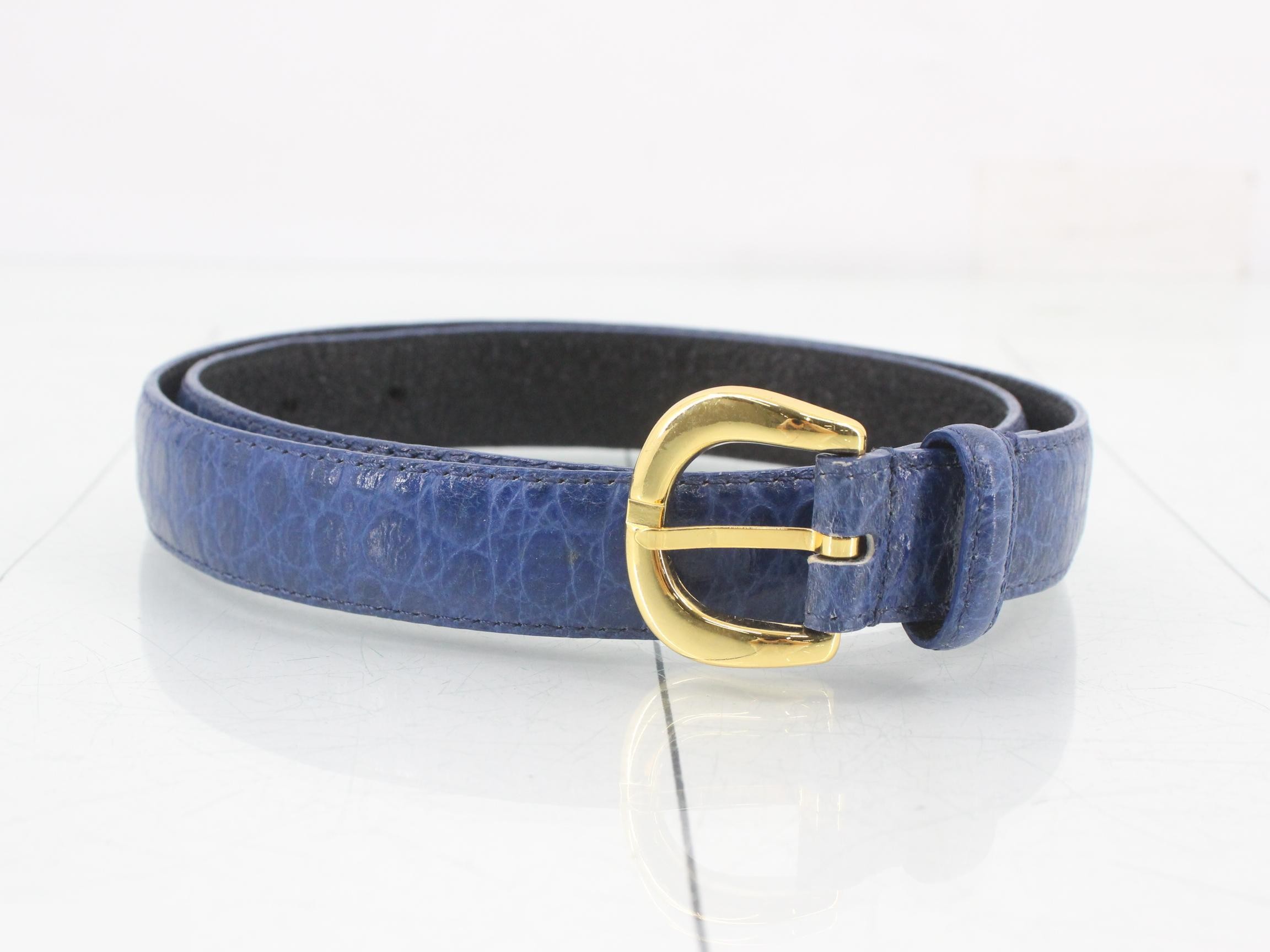 Sport Leather Belt, Blue