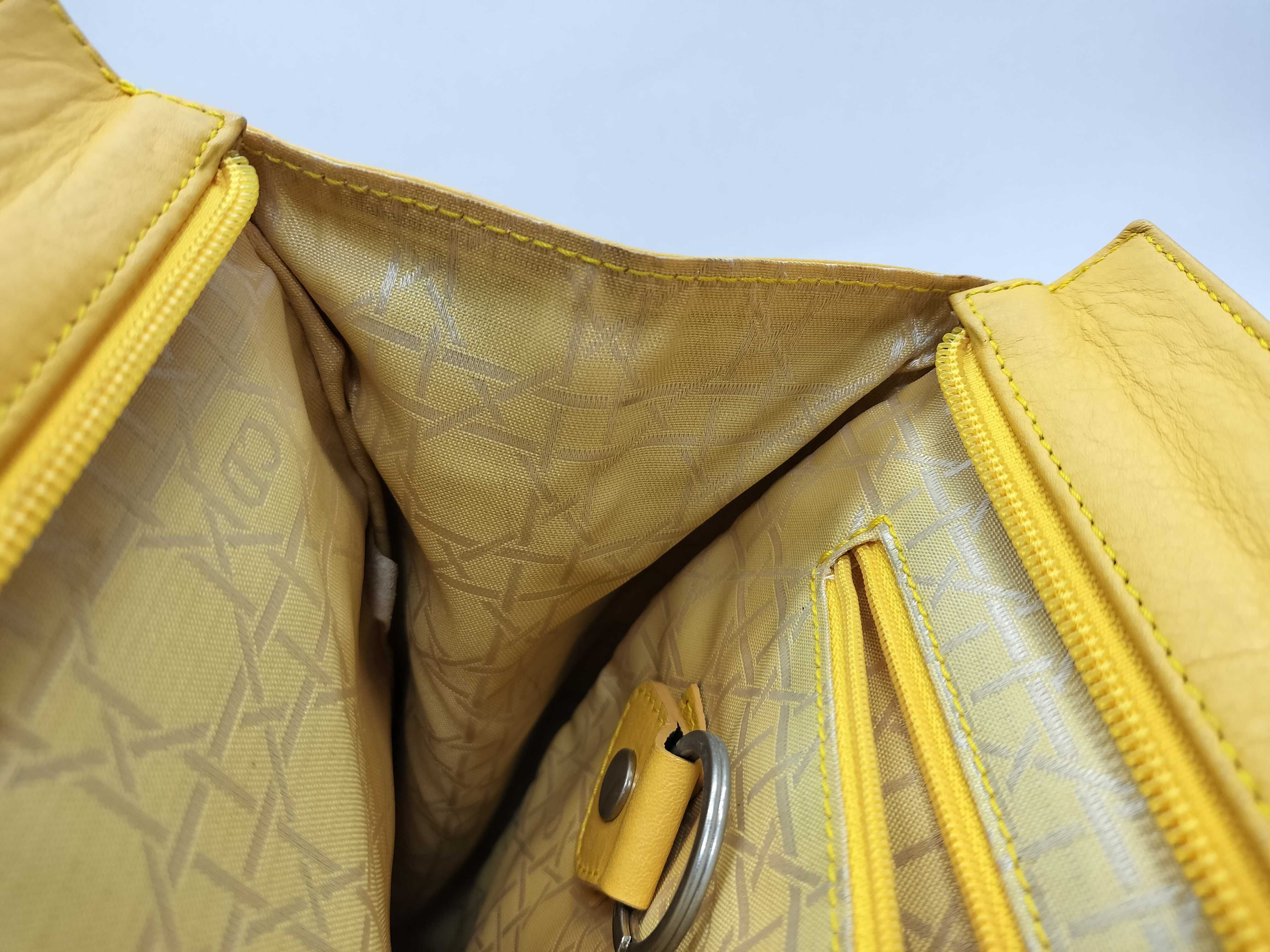 CD Logo Leather Tote Bag (Yellow) — view 13