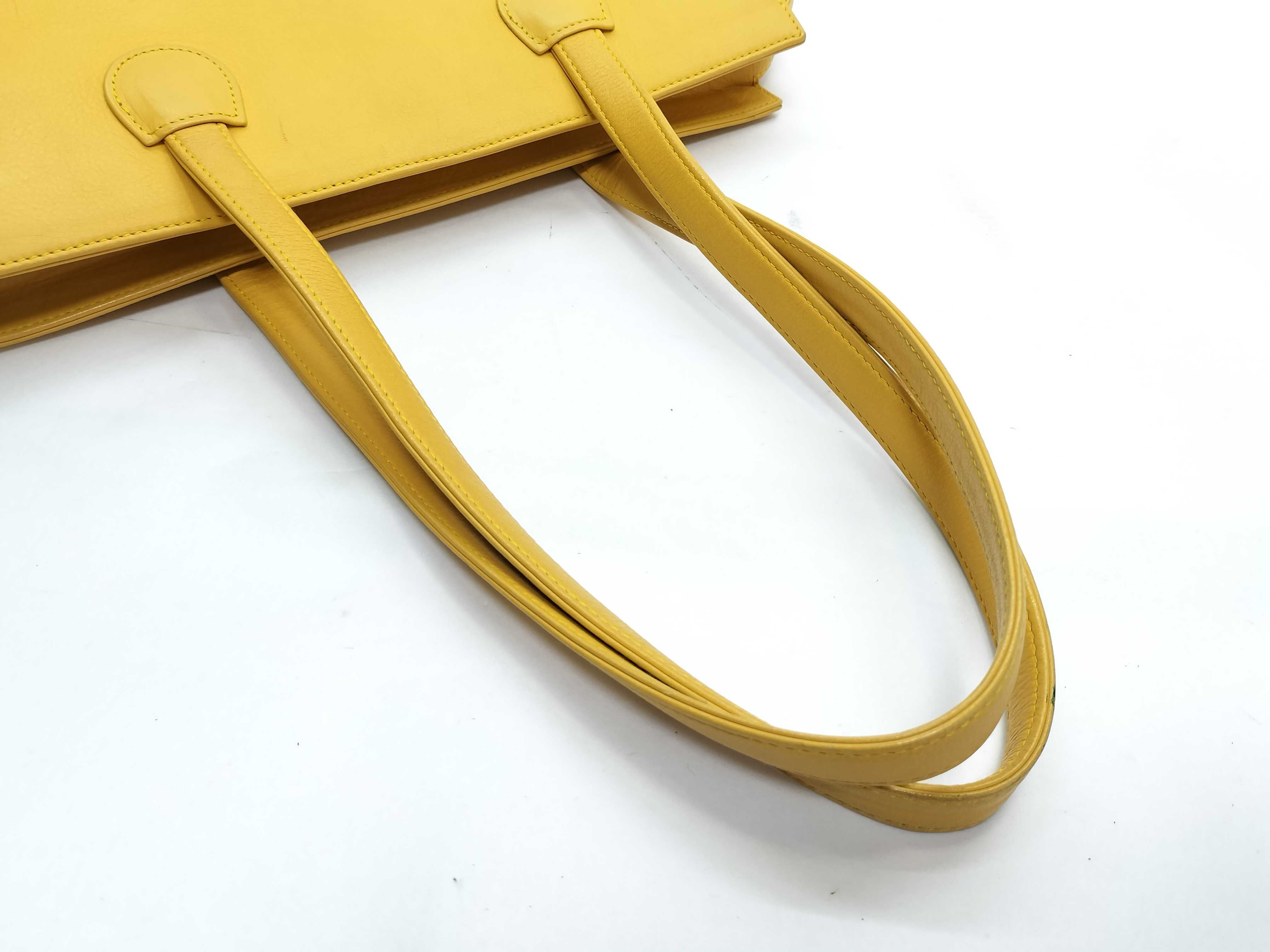 CD Logo Leather Tote Bag (Yellow) — view 5