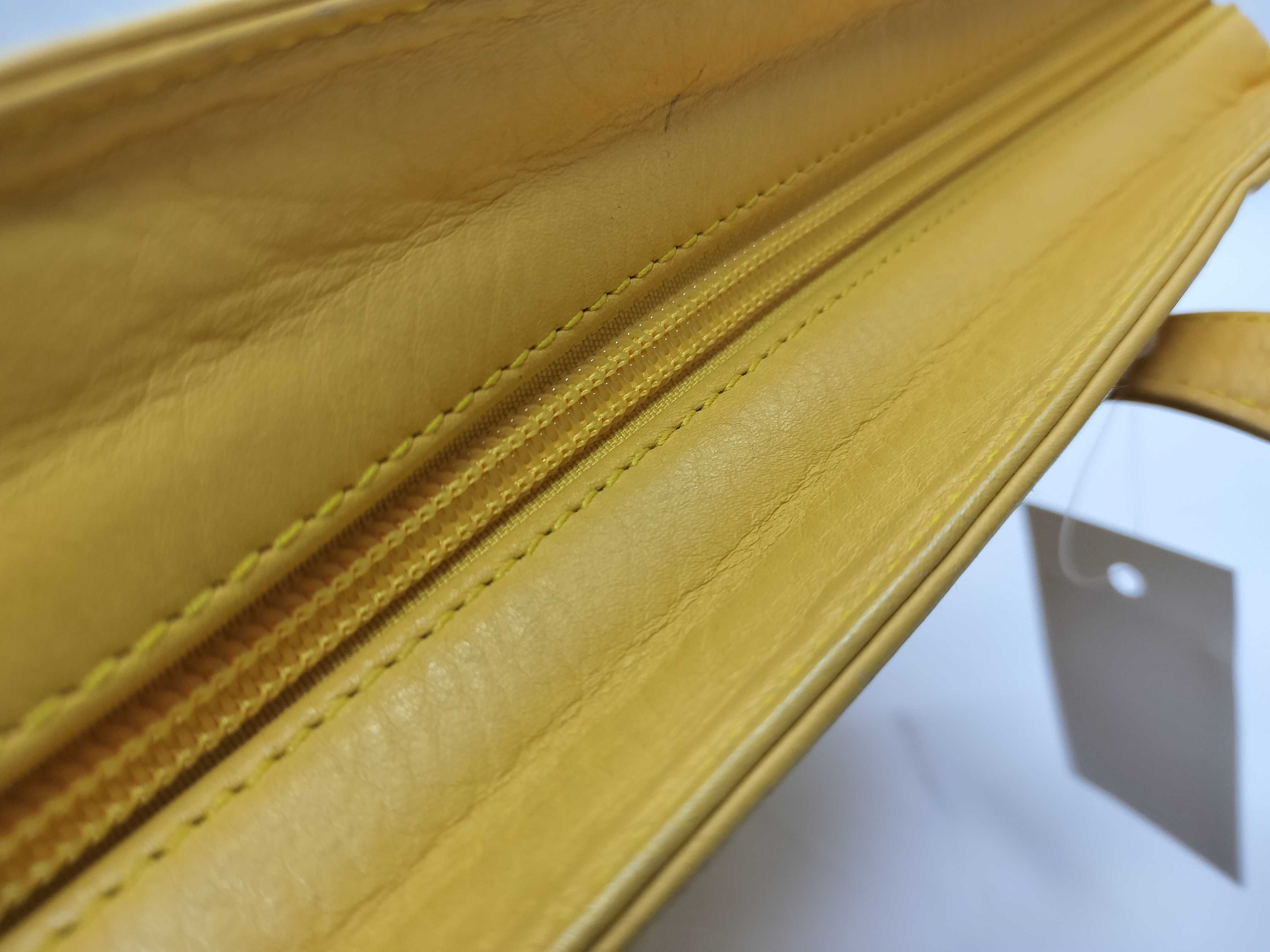 CD Logo Leather Tote Bag (Yellow) — view 8