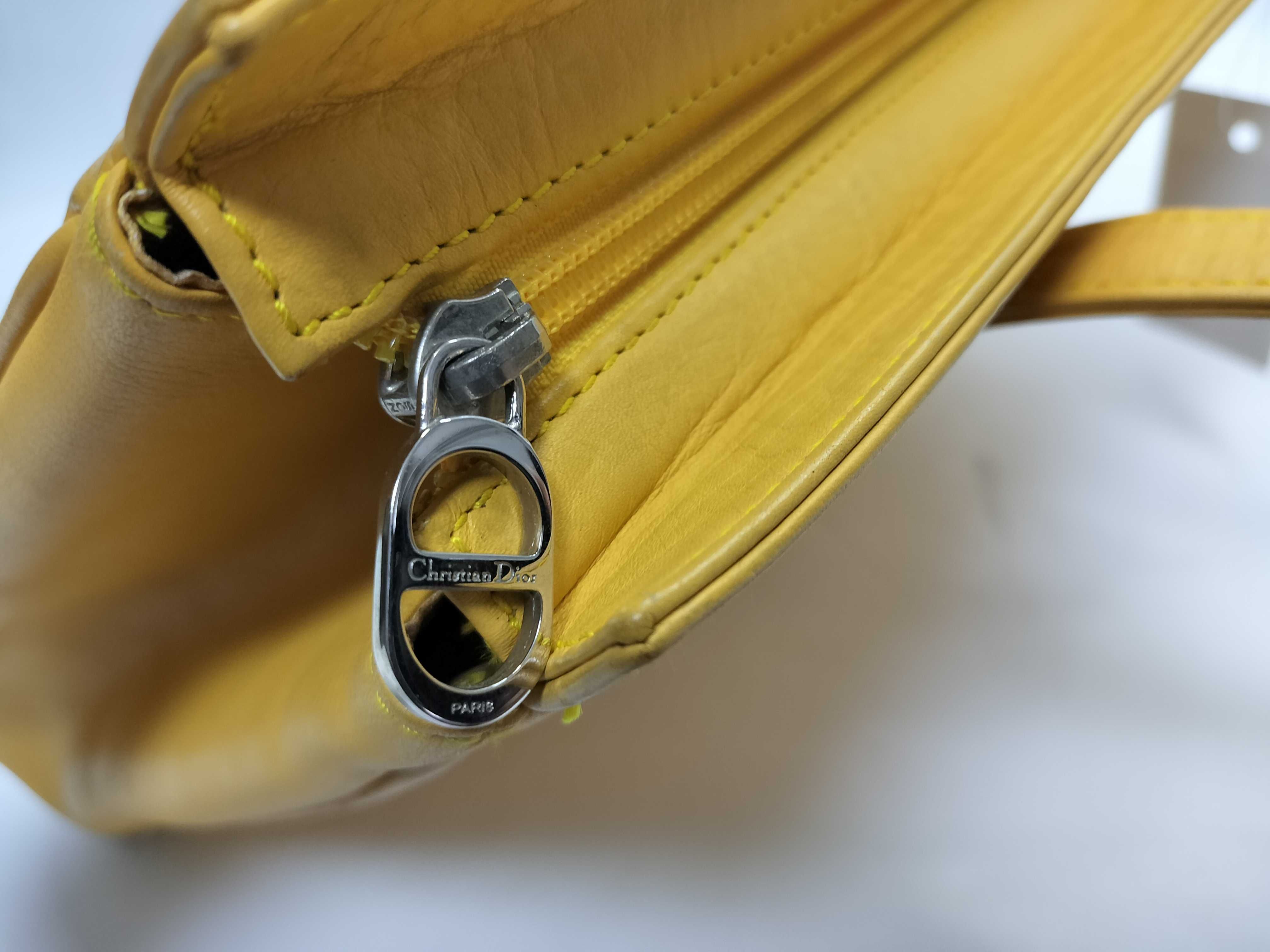 CD Logo Leather Tote Bag (Yellow) — view 9