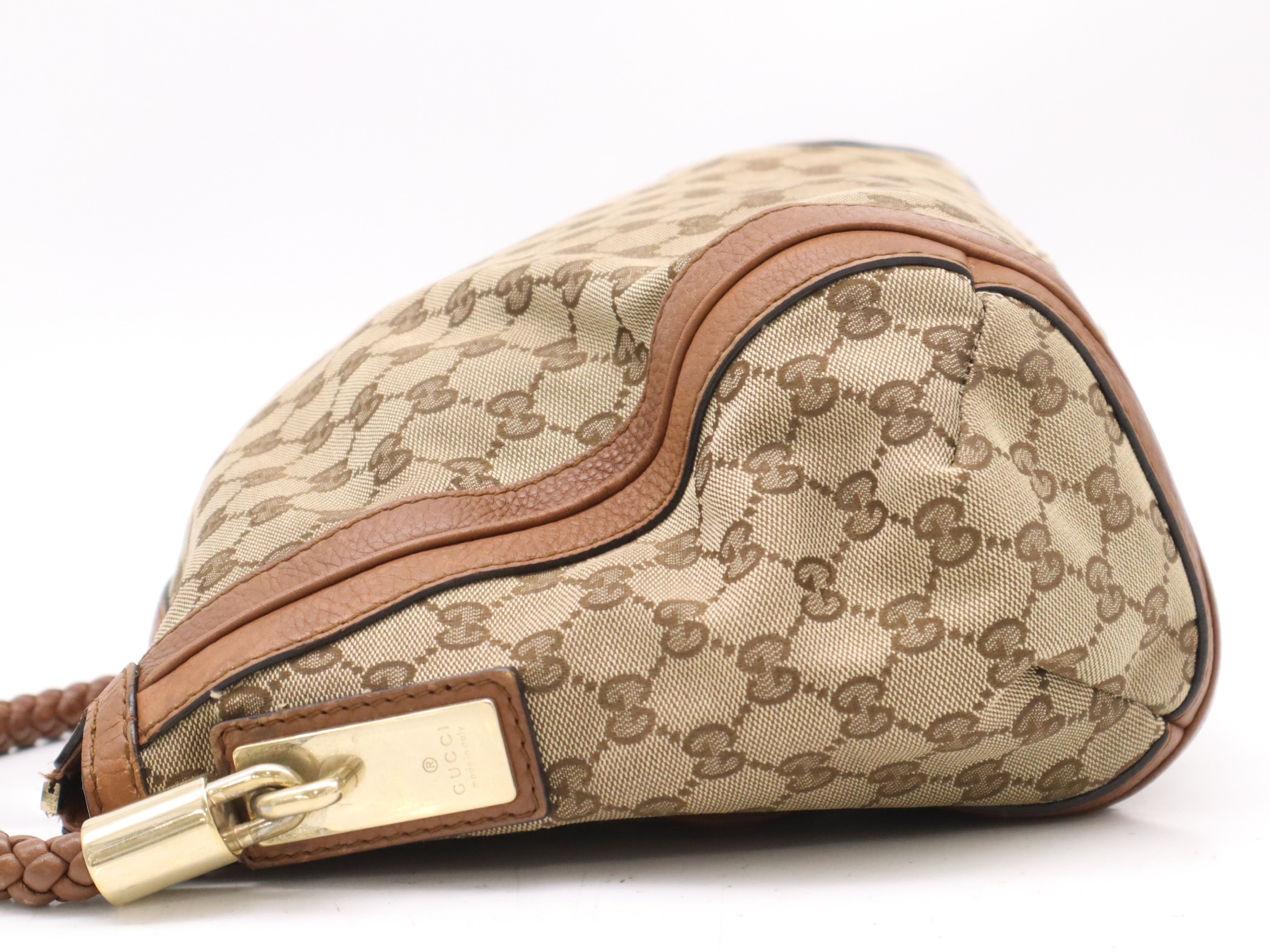 269949 Canvas x Leather GG Canvas Bella Tote Bag Brown GD Hardware Tote Bag — view 3